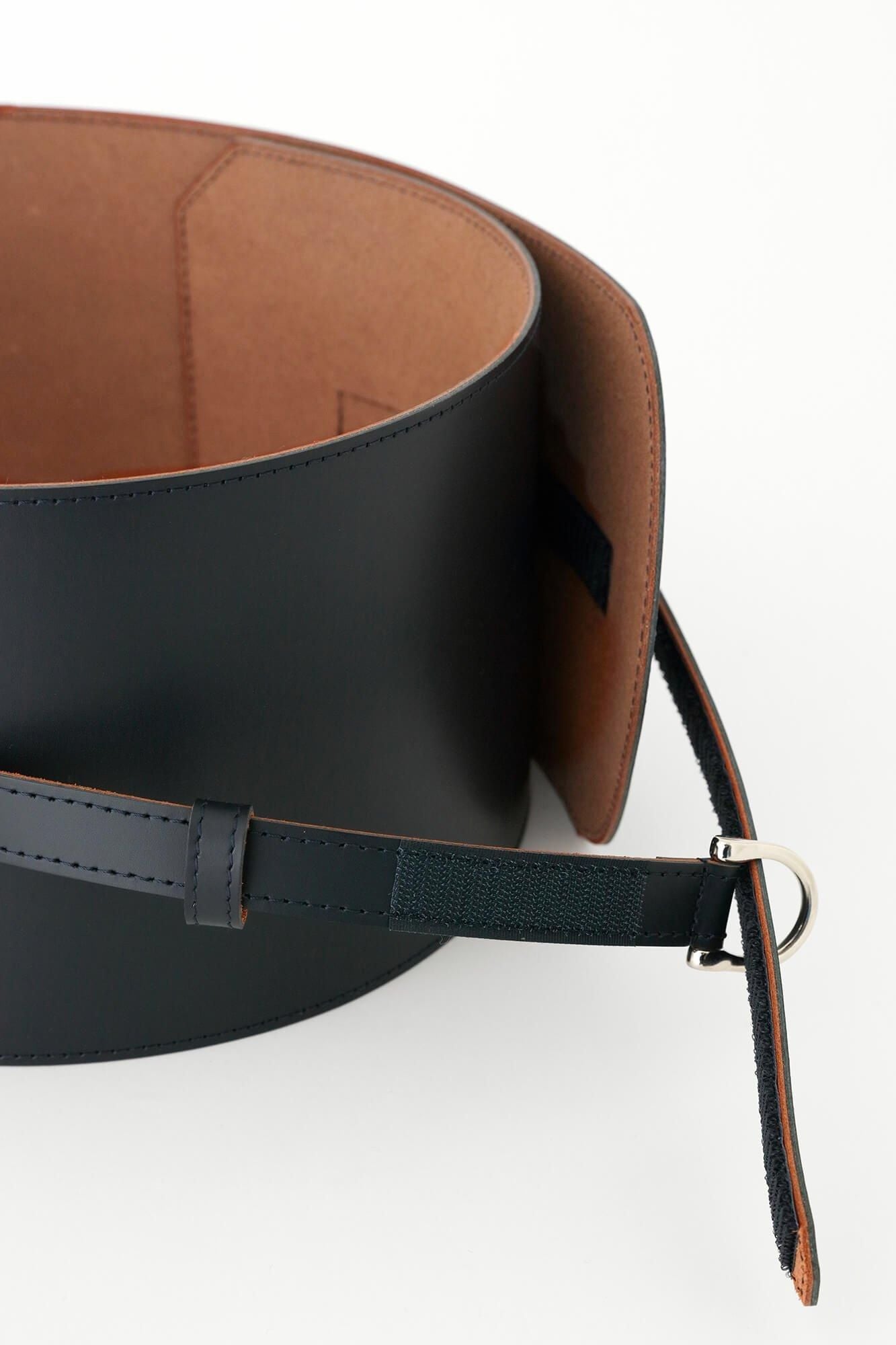 Leather Obi Belt / Dark Navy