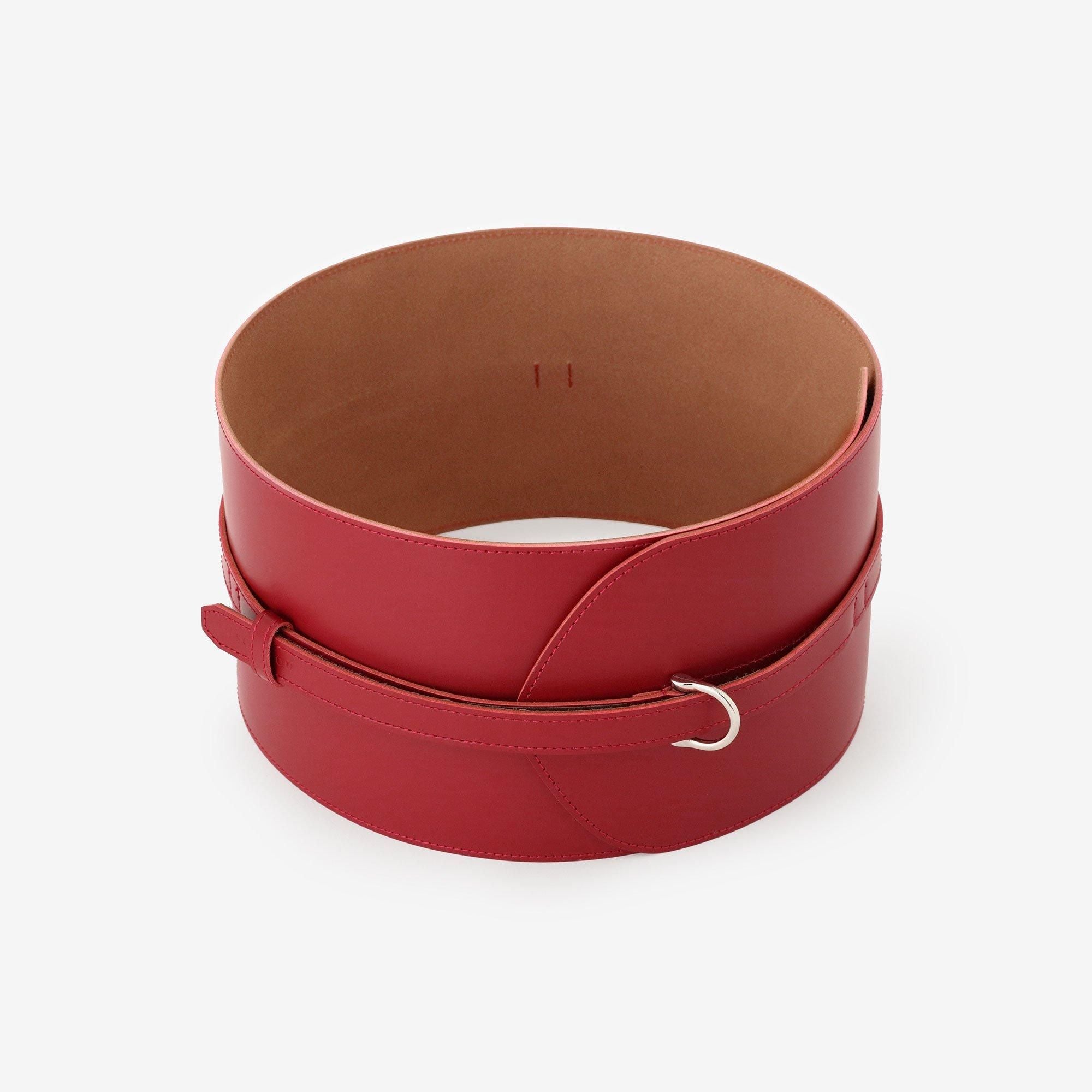 Leather Obi Belt Long / Red