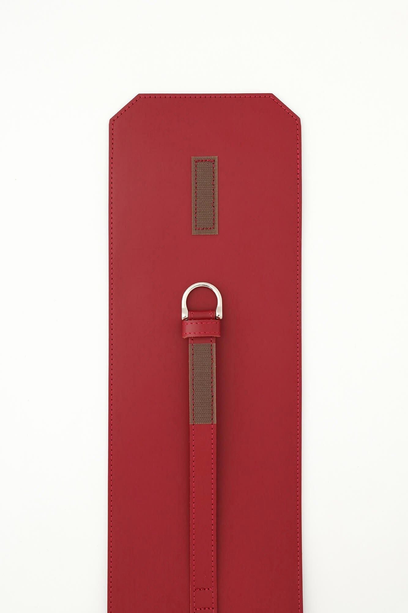 가죽 벨트 모두 긴 / 깊은 주홍색