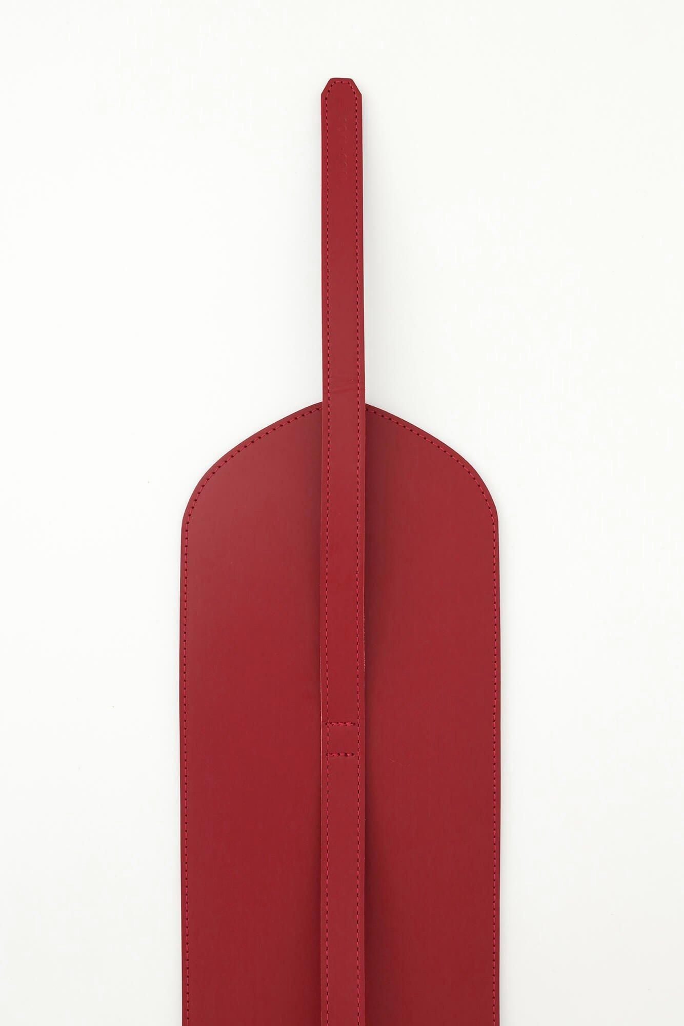 가죽 벨트 모두 긴 / 깊은 주홍색