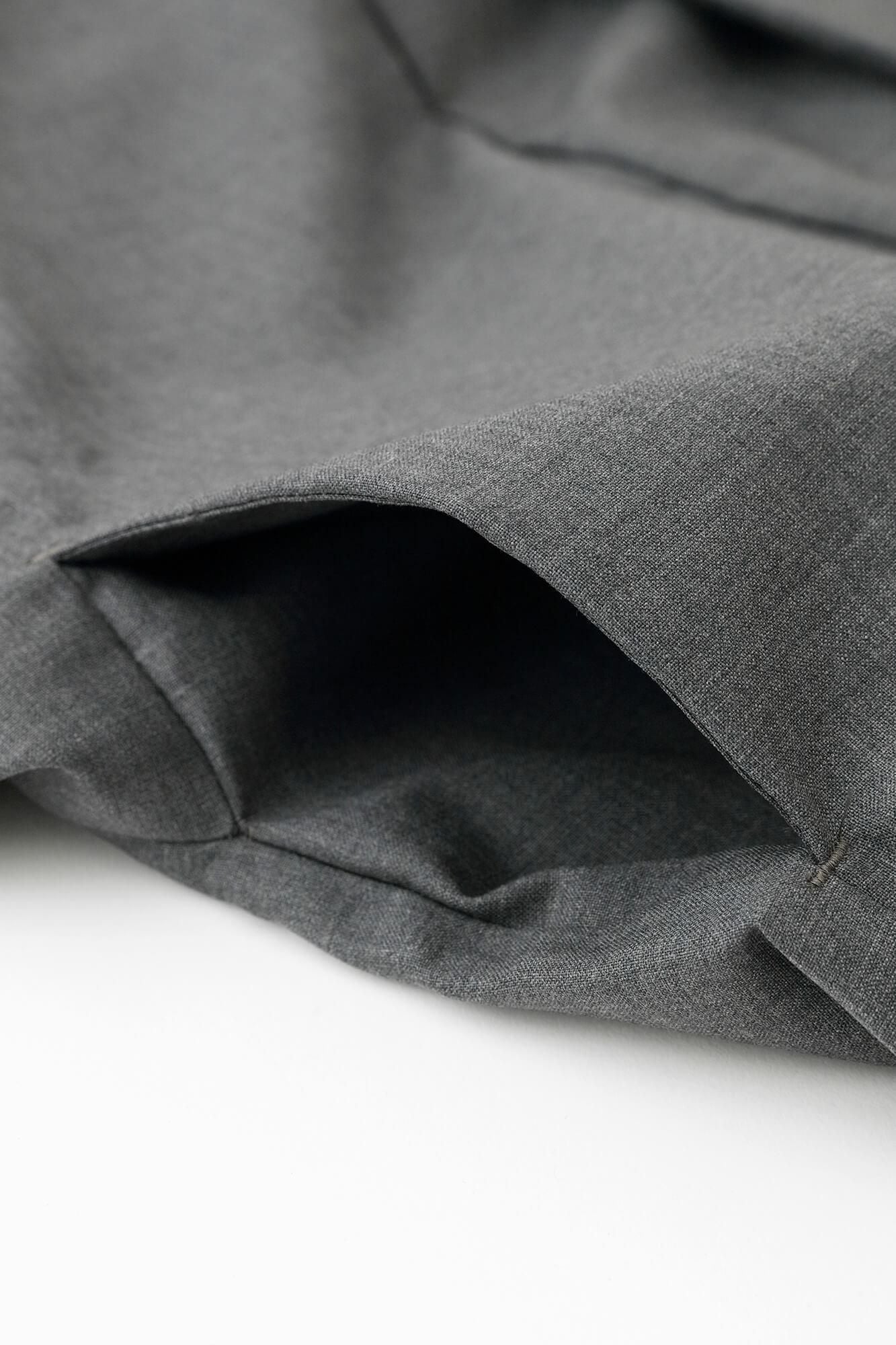 Reversible Combed Yarn × Muslin Wool Triangular Sleeve Coat / Dark Grey × Hokusai The Great Wave off Kanagawa-Recreation