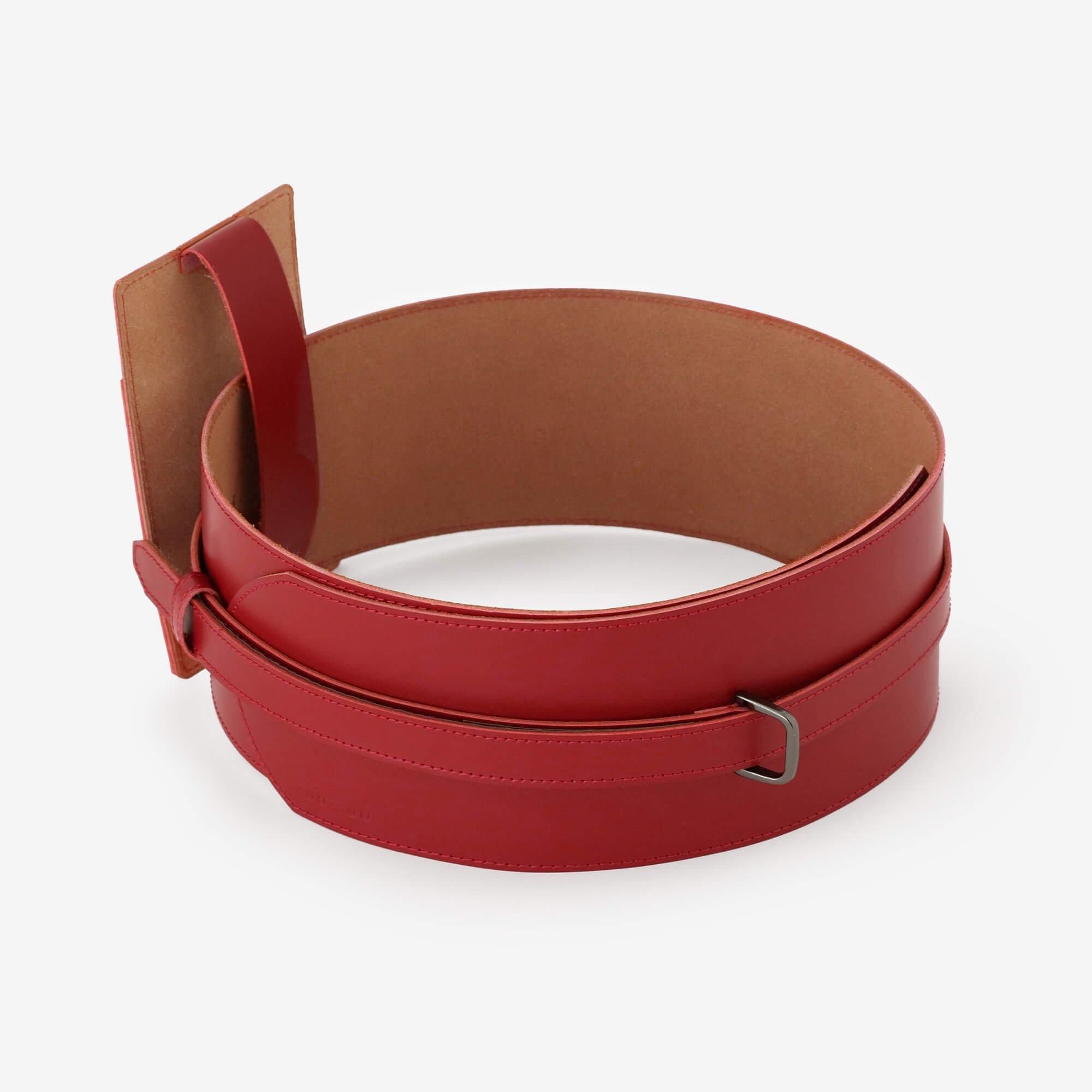 【完売】sousou 革帯(かくたい) 臙脂(えんじ)色　Fサイズ 完売】sousou 革帯(かくたい) 臙脂(えんじ)色 Fサイズ 完売