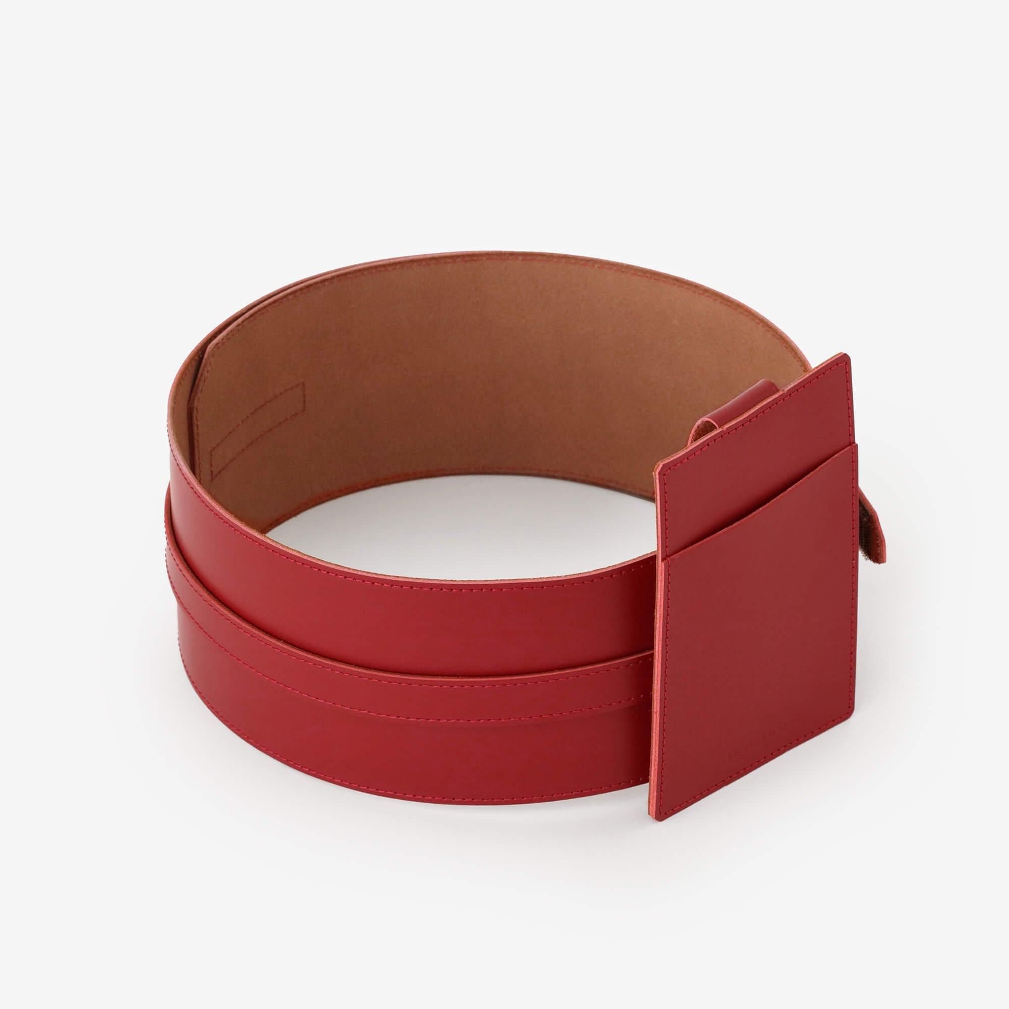 【完売】sousou 革帯(かくたい) 臙脂(えんじ)色　Fサイズ 完売】sousou 革帯(かくたい) 臙脂(えんじ)色 Fサイズ