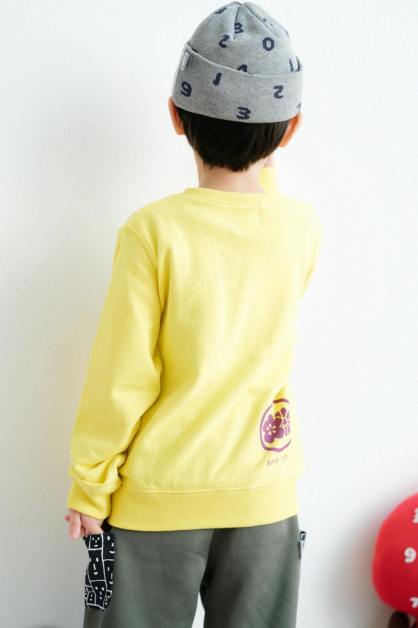  ●YO-U-MO-JI 三色衛衣／黃色