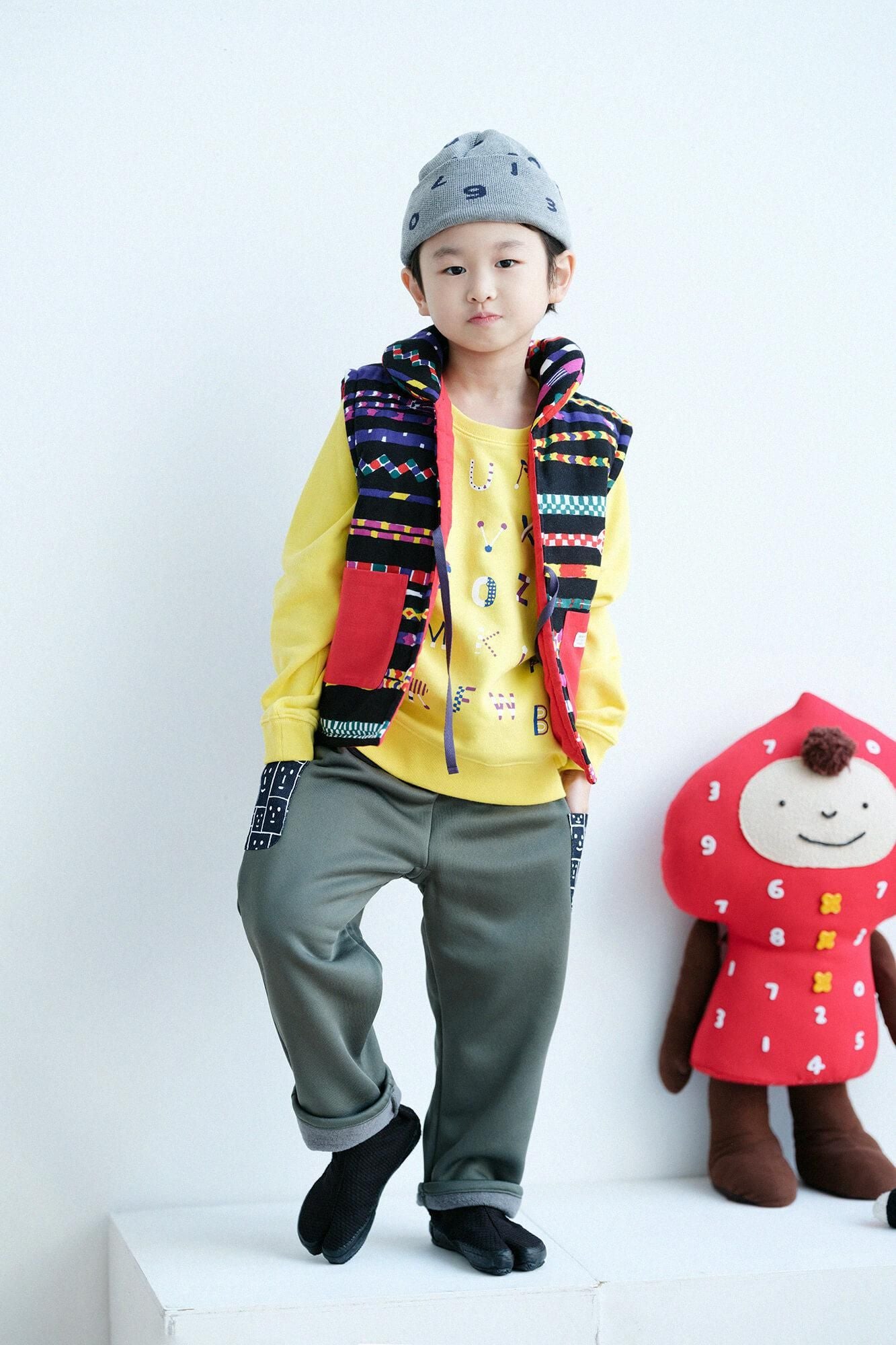  ●YO-U-MO-JI 三色衛衣／黃色