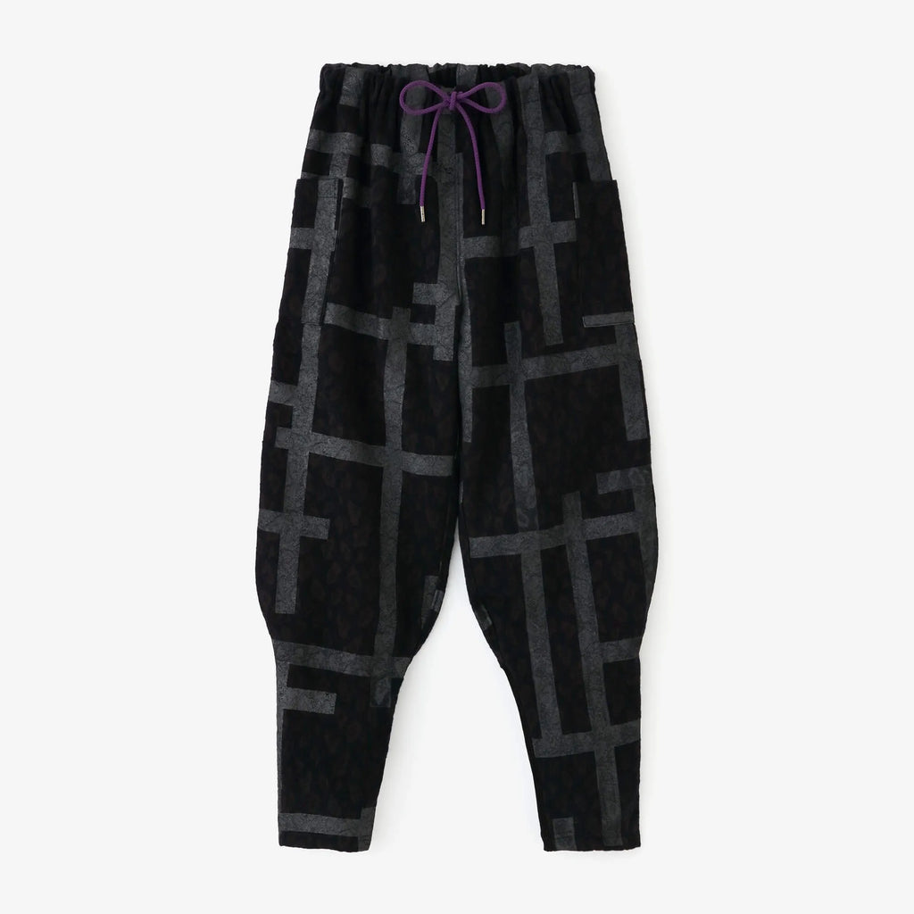 ぶんぶんさん専用　Harem pants　XL Cotton-wool Jacquard Harem Pants／Fence Dark Navy