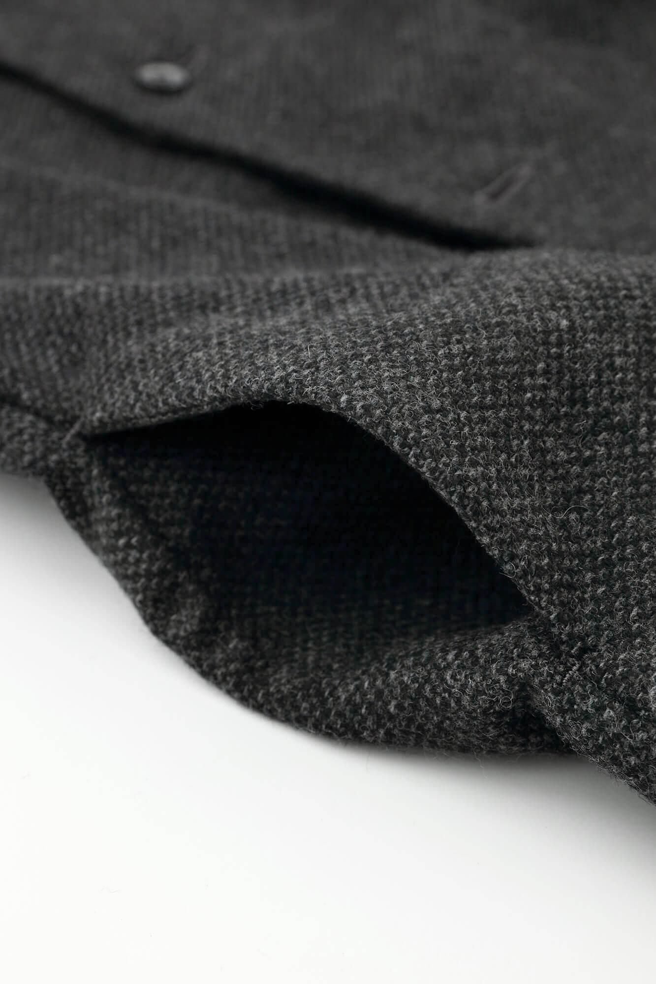 【預購】尾州緹花 斜紋織 立領短外套／墨色×SO-SU-U十數（※預計於12月9日左右發貨）