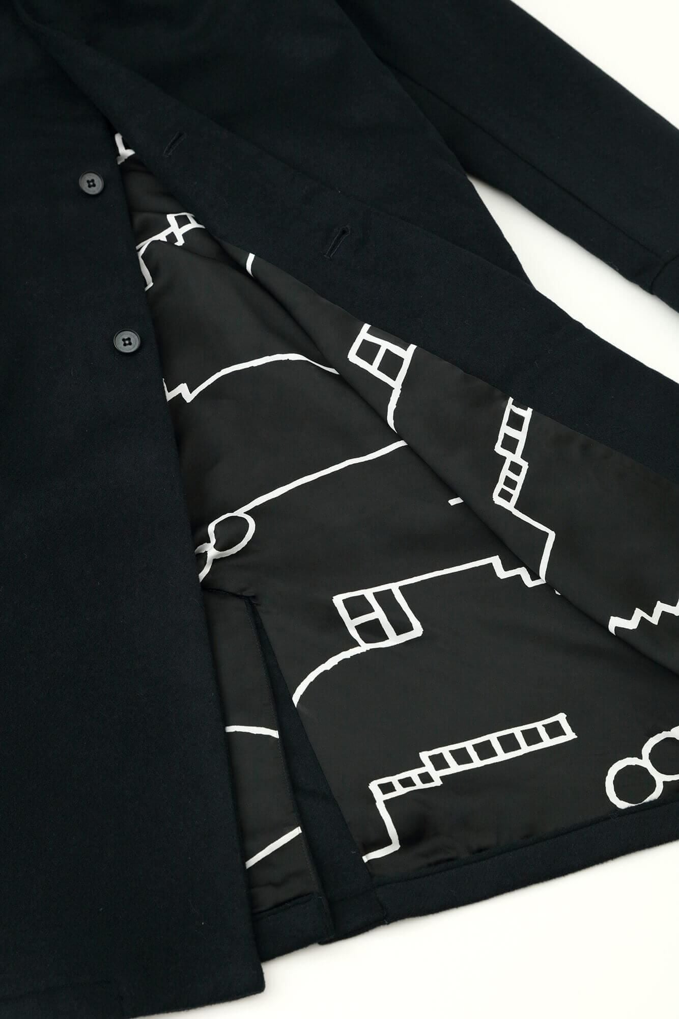 net限定】カシミヤ混 梳毛（そもう） スタンドカラー ロングコート／深