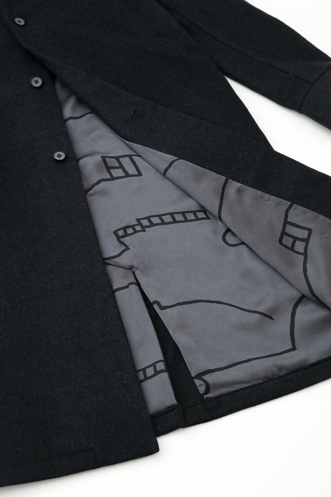 net限定20%OFF】カシミヤ混 梳毛（そもう） スタンドカラー