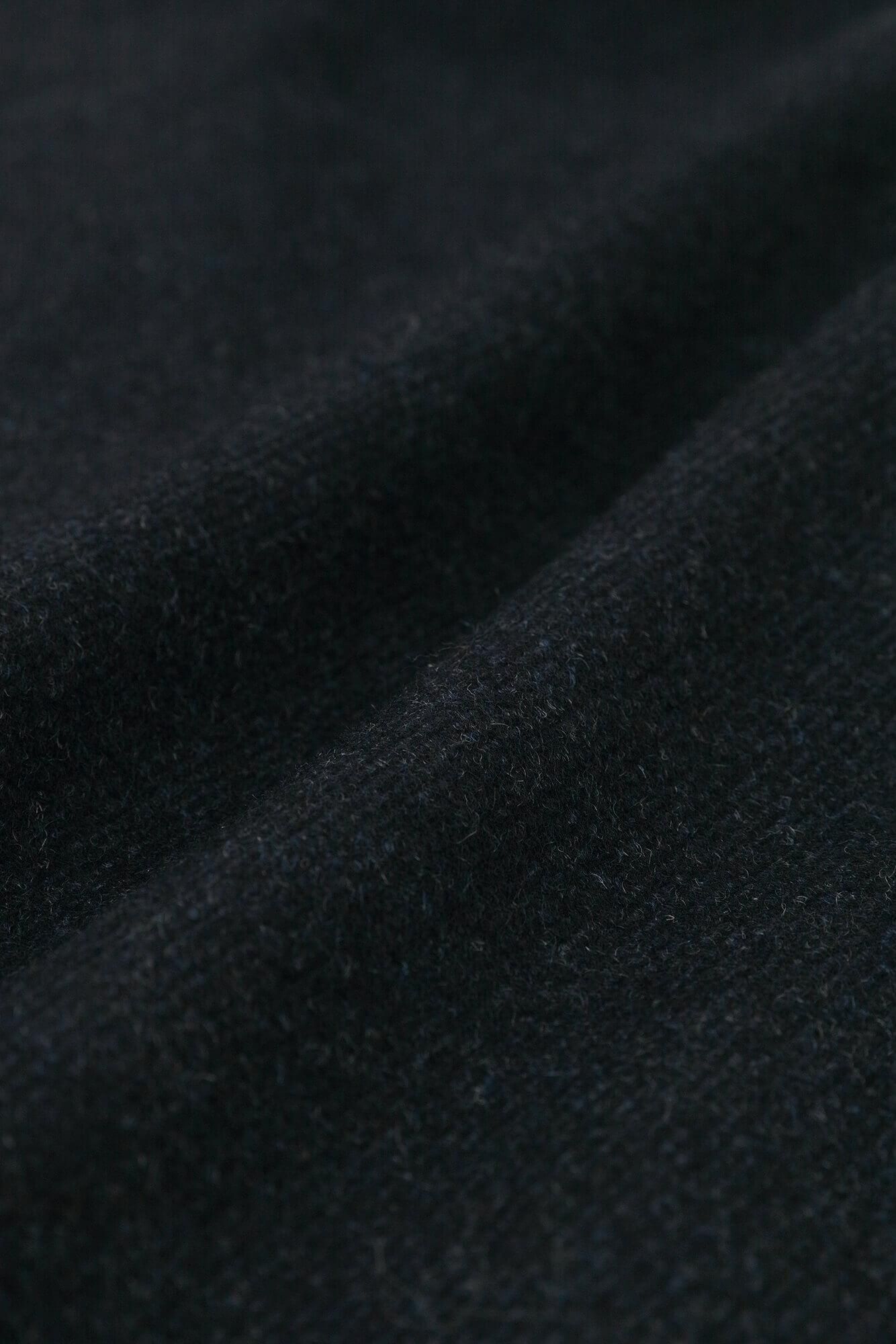 【官網限定20%OFF】羊絨混紡 梳毛 立領長外套／黑藍色（黑藍色）×茶利