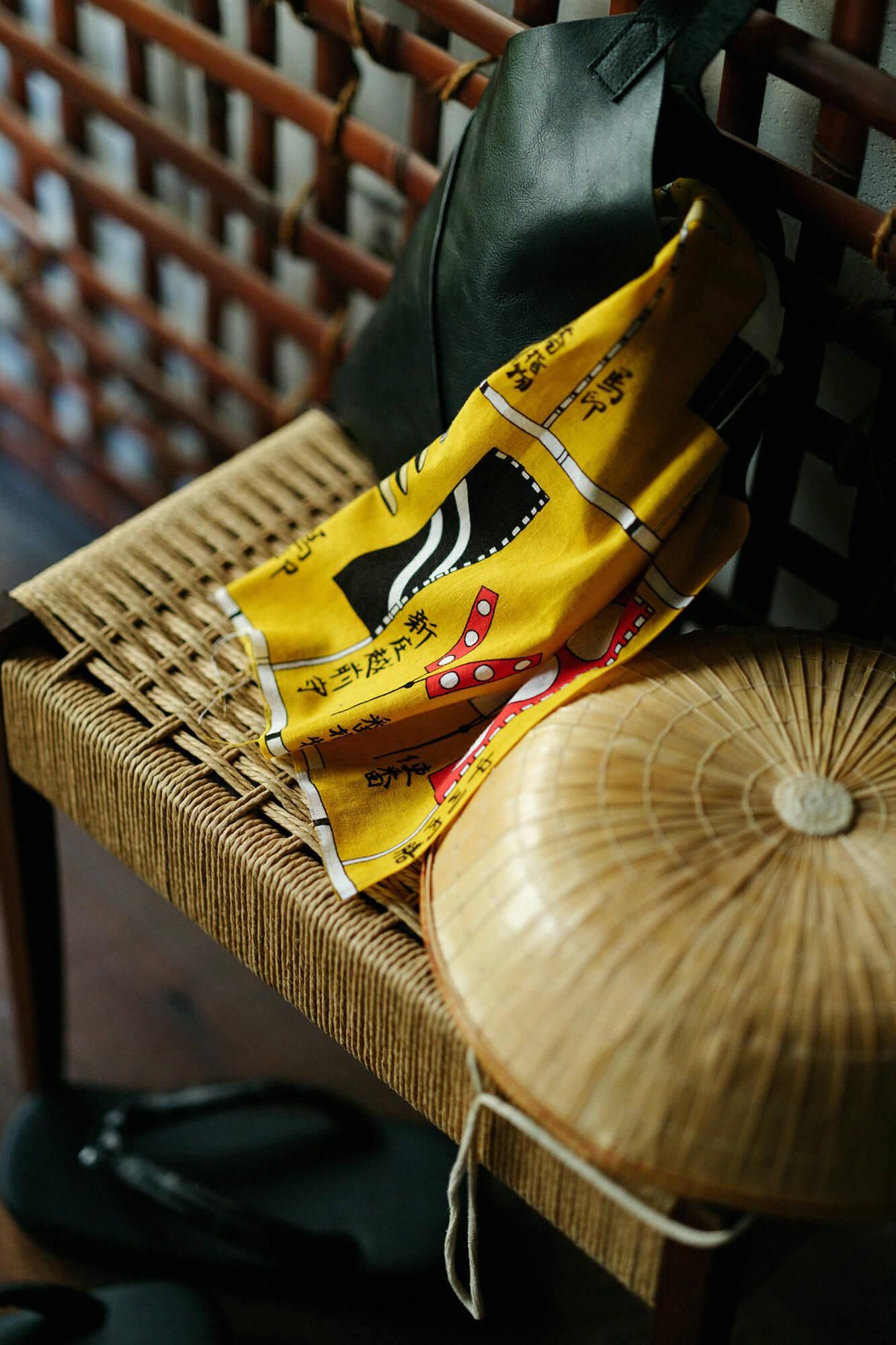 Isemomen Cotton Textile Handkerchief / Shosho Seiki Zu / Designs of Banners and Standards of Various Generals