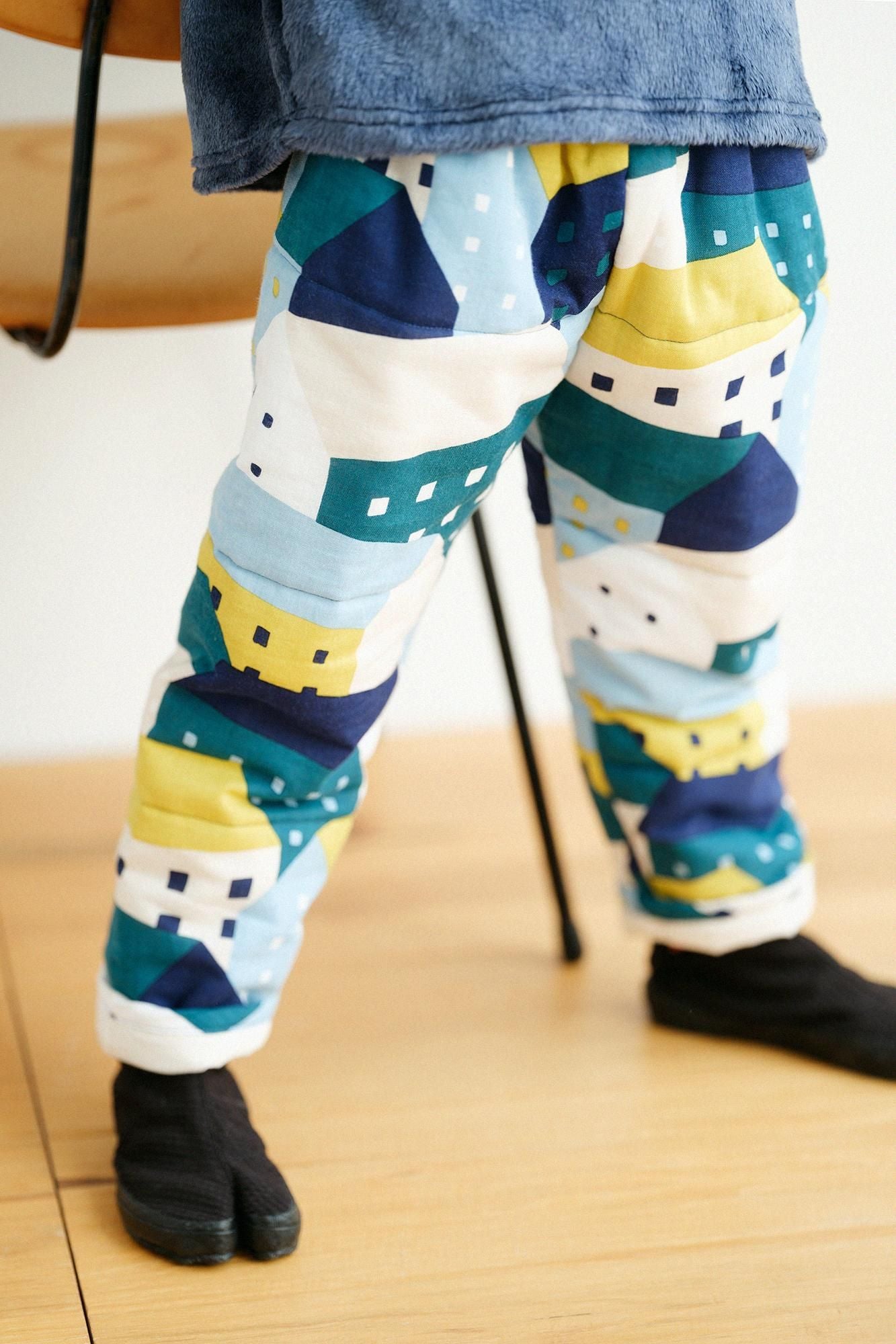 ●伊勢木棉 夾棉 兒童作務衣 下／北之國 月明