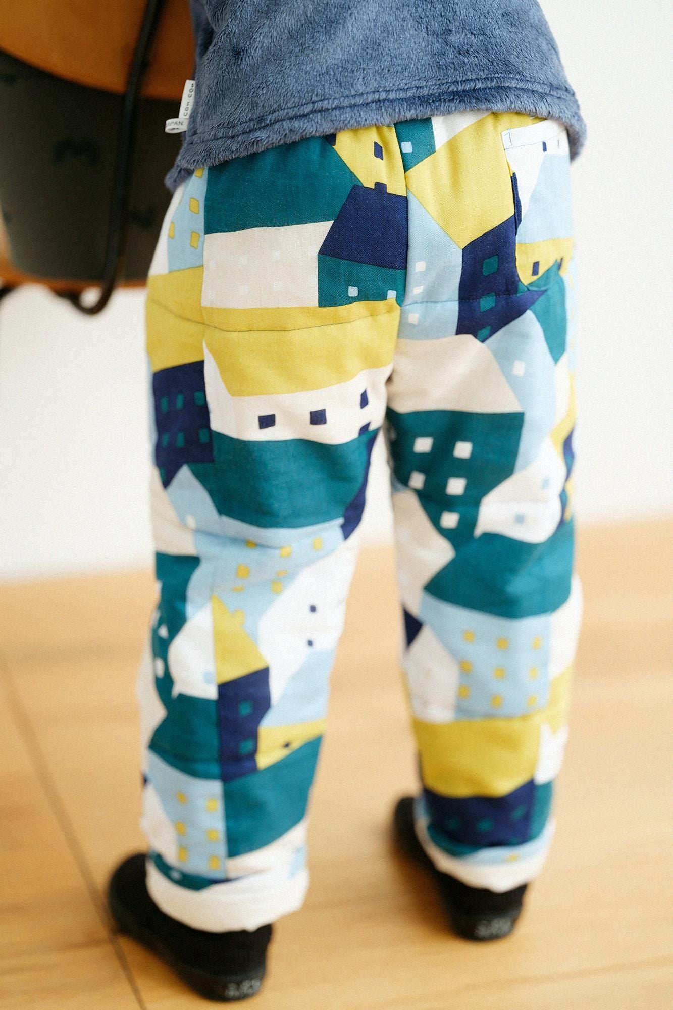 ●伊勢木棉 夾棉 兒童作務衣 下／北之國 月明