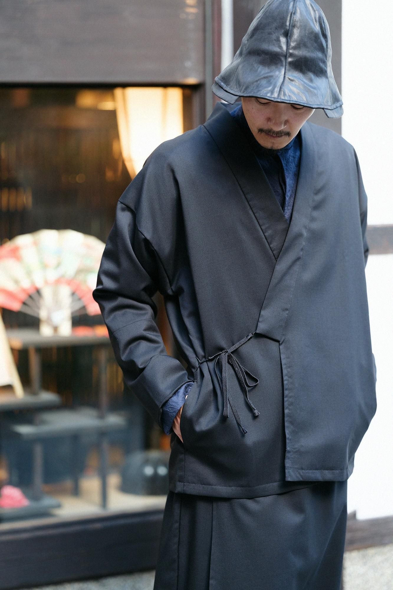 42双 梳毛（そもう） 鉄砲袖羽織（てっぽうそでばおり）／濡