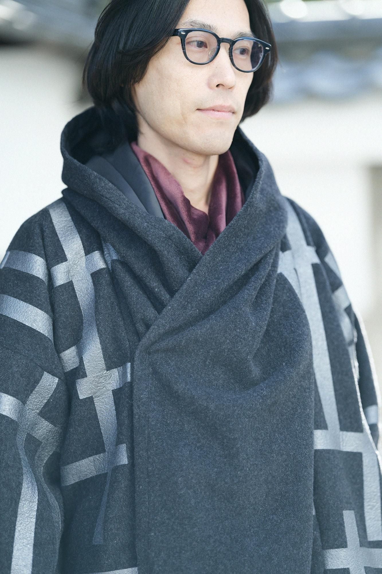 旋转（繁荣）连帽外布）（awase） /条纹（SAN）深色墨水（Kozumi）