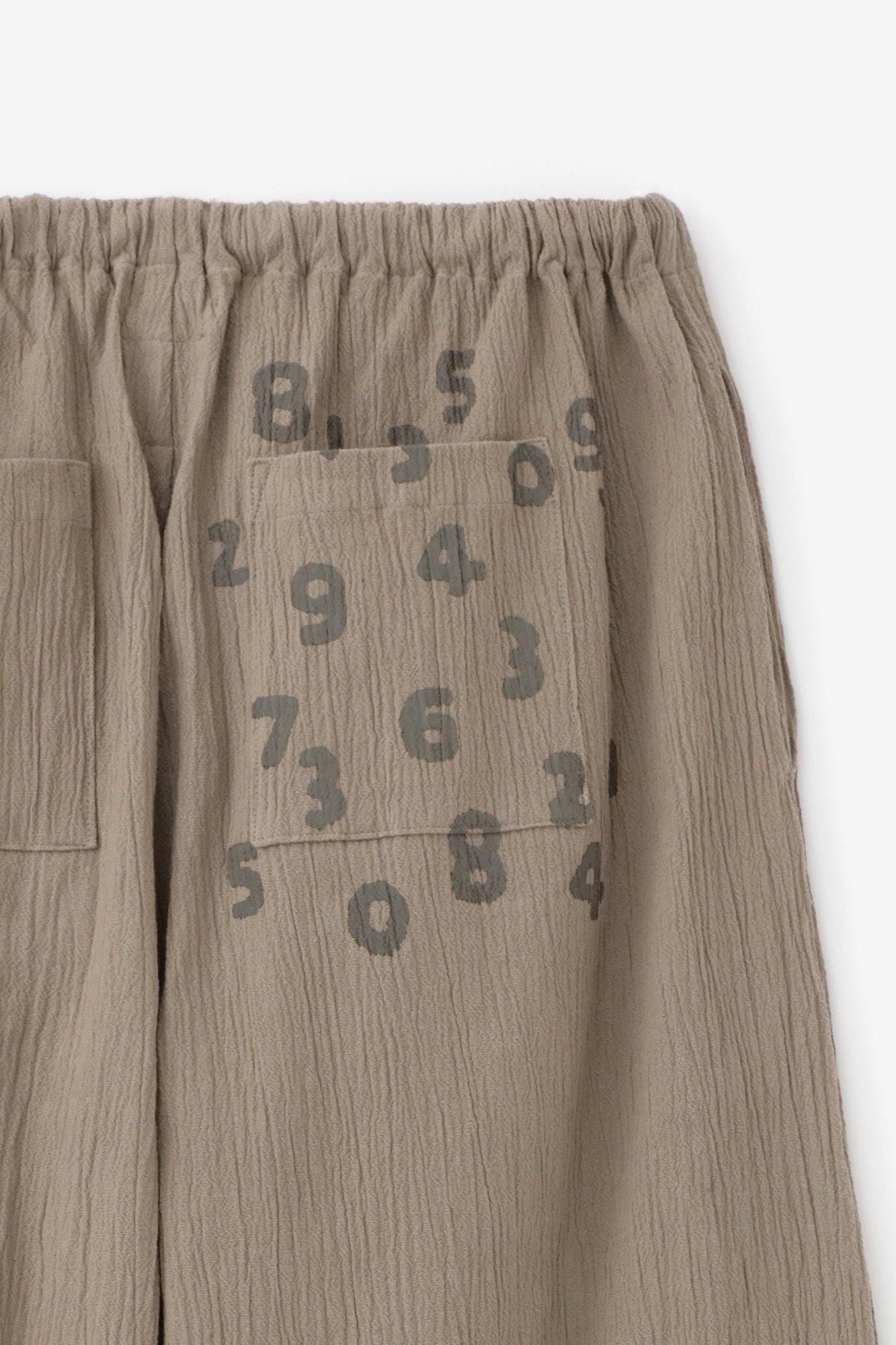 てちゃ net限定】高島縮 20/10 ワイドパンツ2.0／茶鼠（ちゃねず）