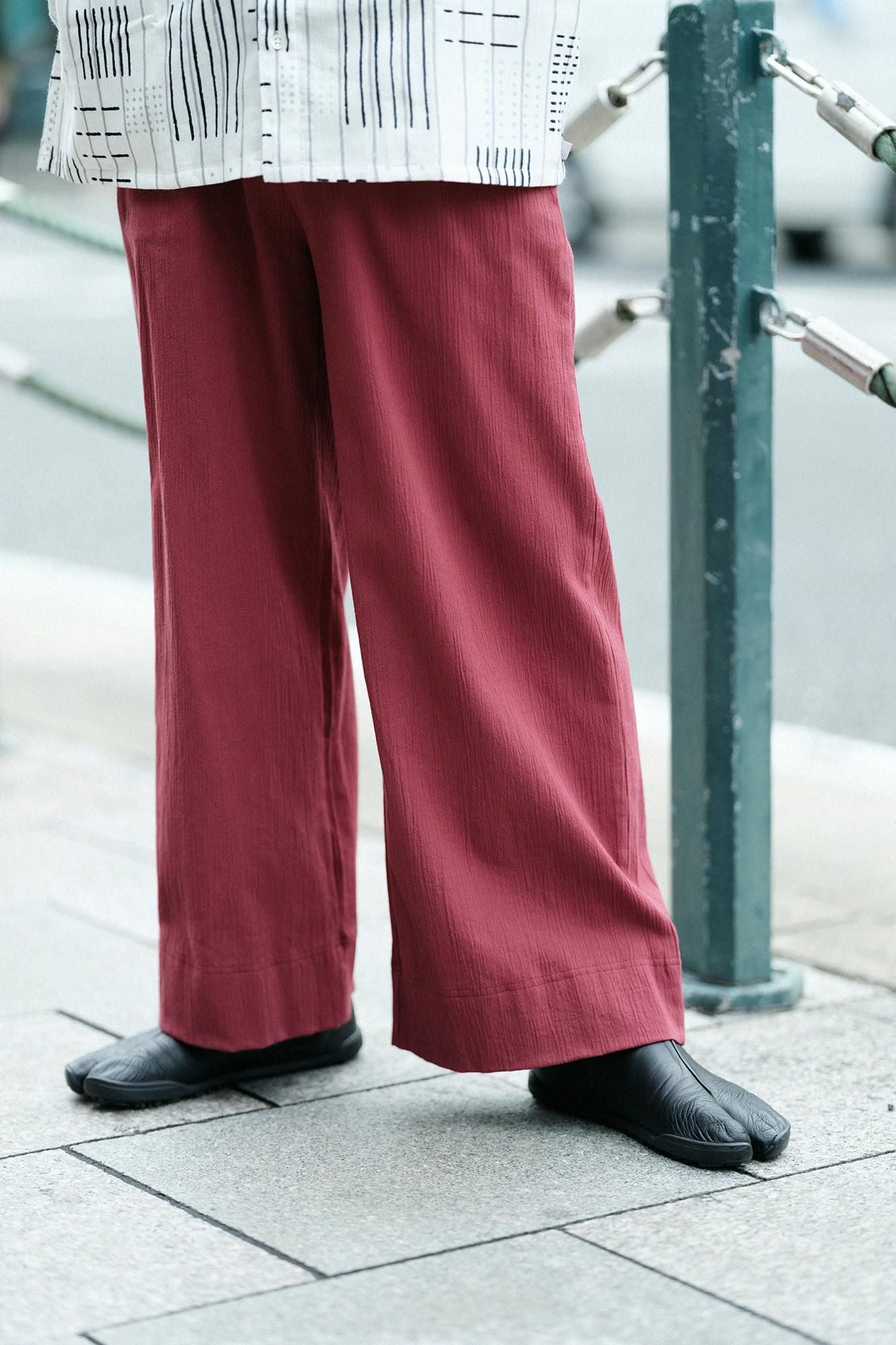 [Online limitiert] Takashima Shijime 20/10 Weite Hose 2.0/Granatapfelfarbe