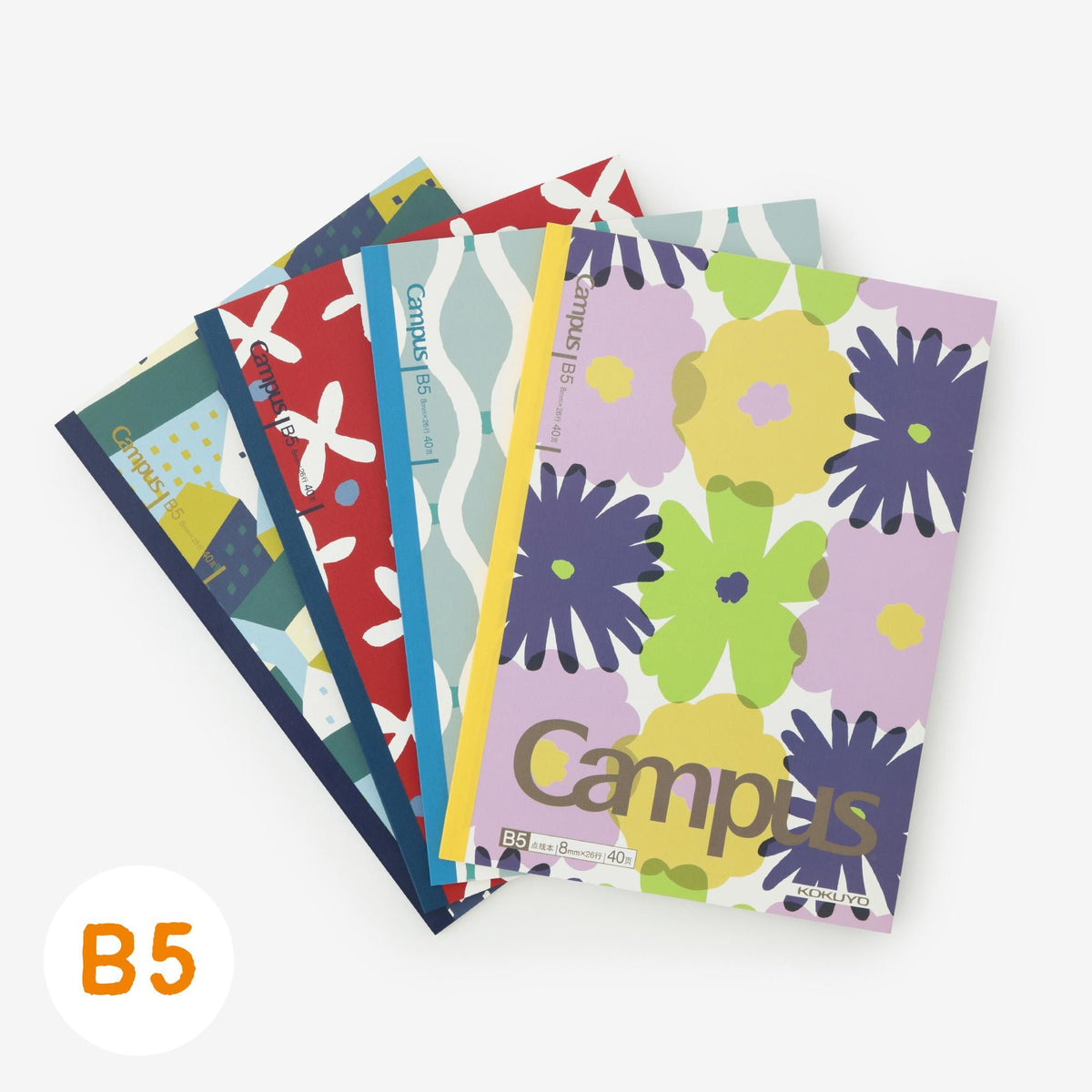 SOU・SOU×コクヨ Campusノート無線とじ B5サイズ／すずしろ草セット