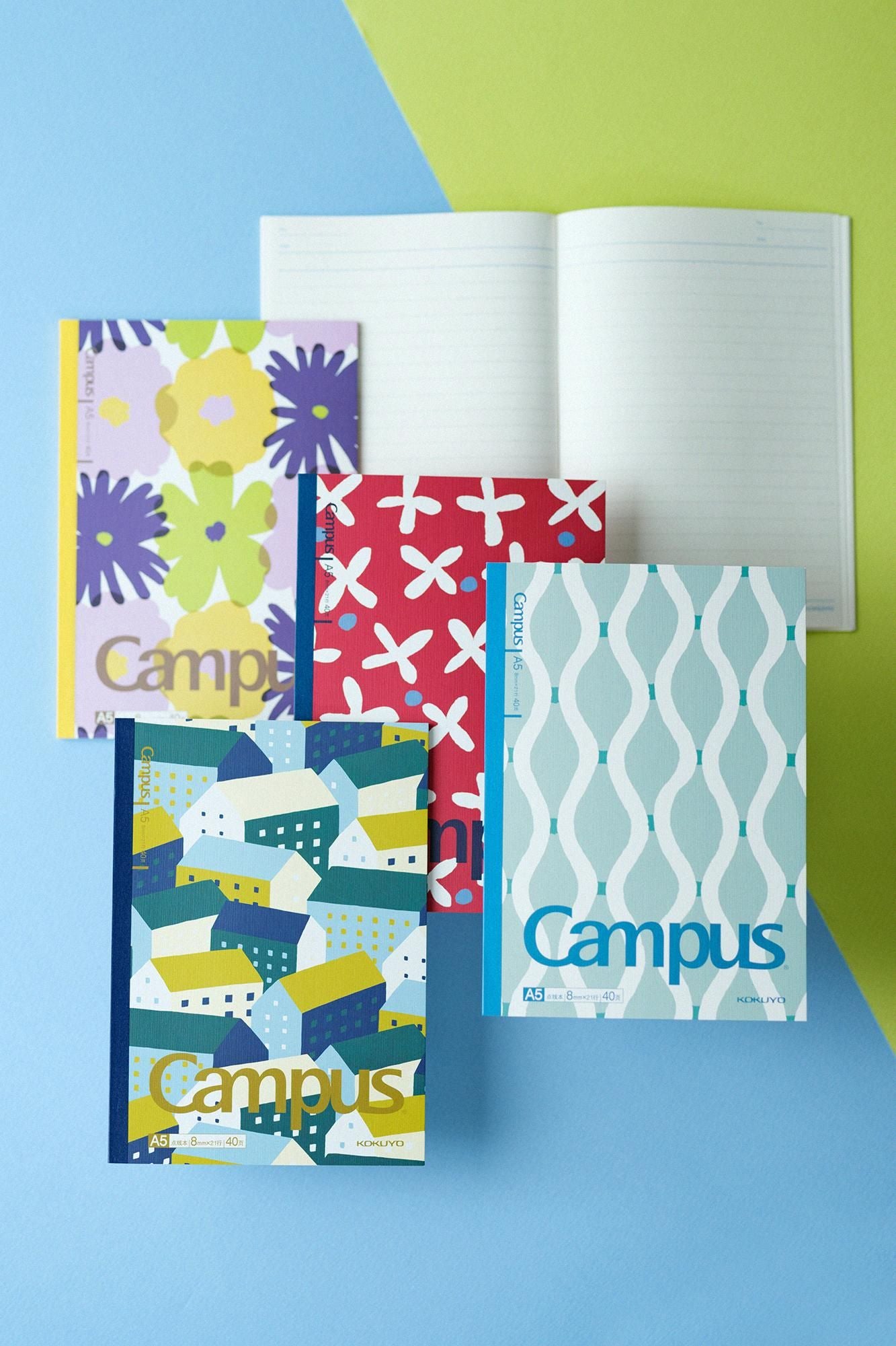 SOU・SOU×KOKUYO Campus Notebook Wireless Binding A5 Size／Suzushiroso Set