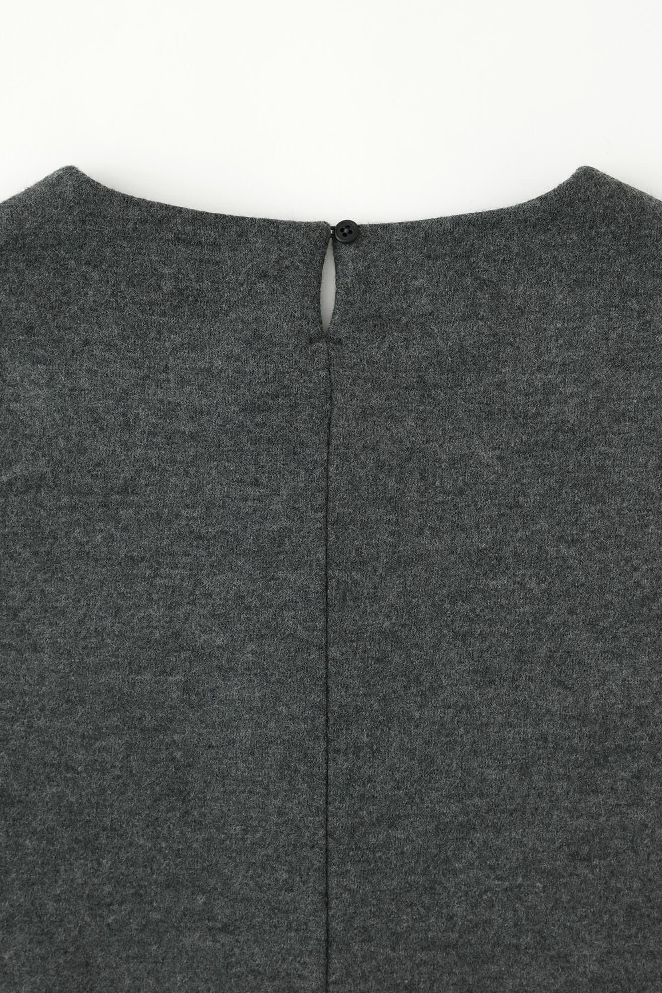 Combed Yarn Felted Interlock Knitting-Sided Knit Largo One-piece Dress Maxi Length / Grey Ink