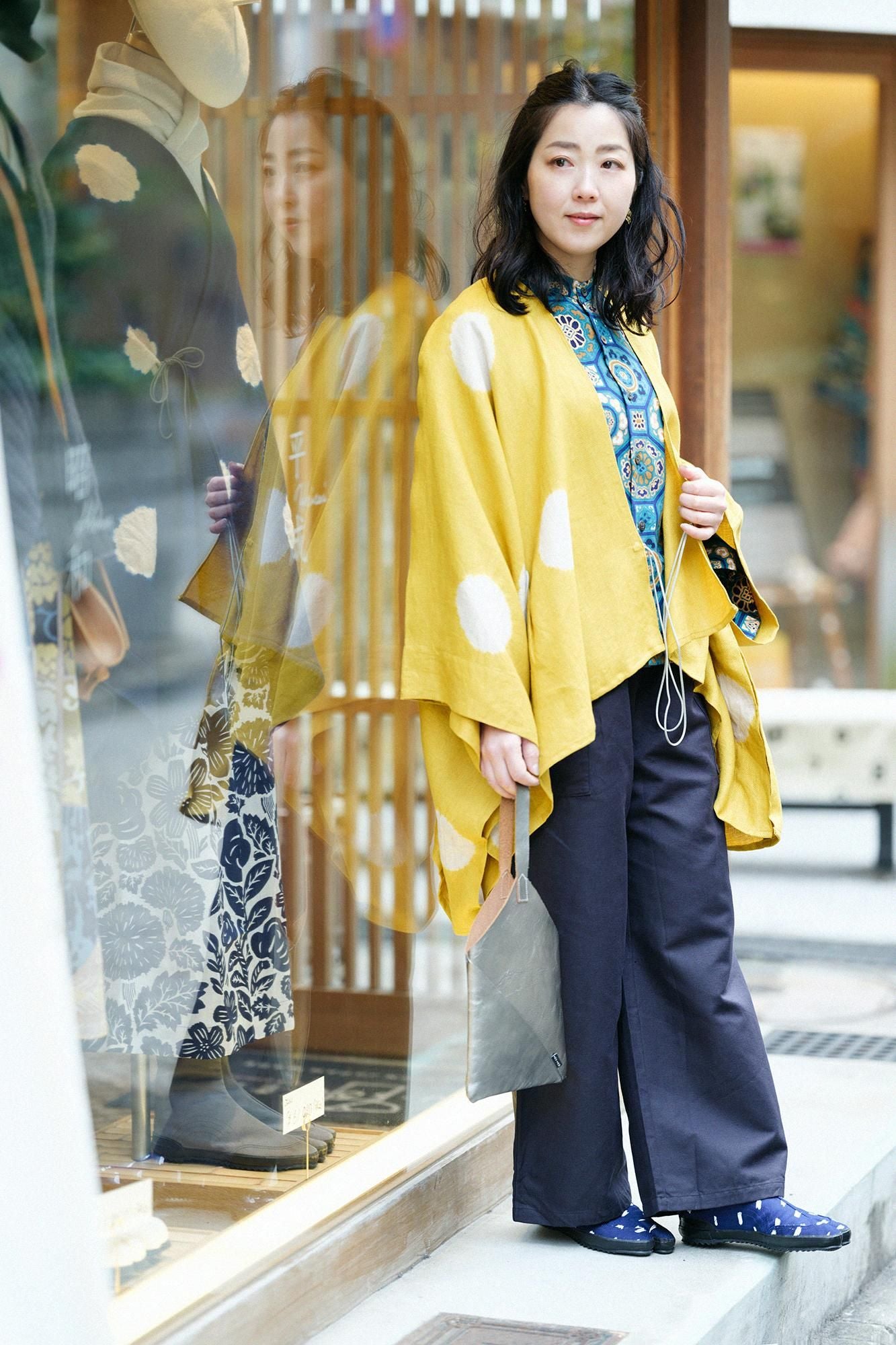 Chizimi Cotton 20/20 Kimono Sleeve Blouse / Gorgeous Green Jade Color