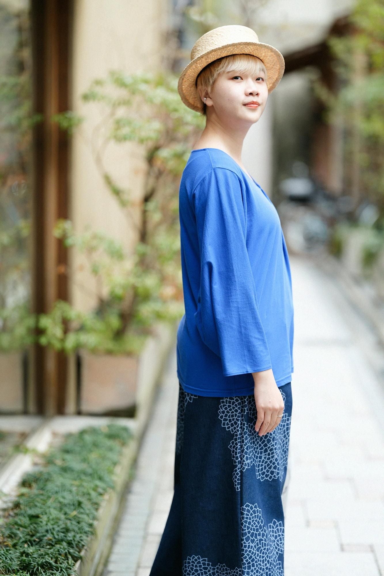 Naginata Round SleeveNaginatasignfolds)Ji-ban／Bright Blue