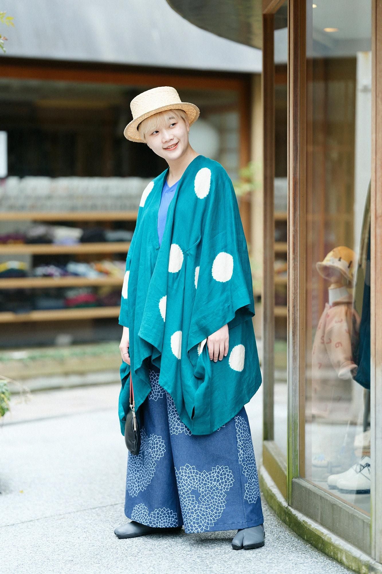 Naginata Round SleeveNaginatasignfolds)Ji-ban／Bright Blue