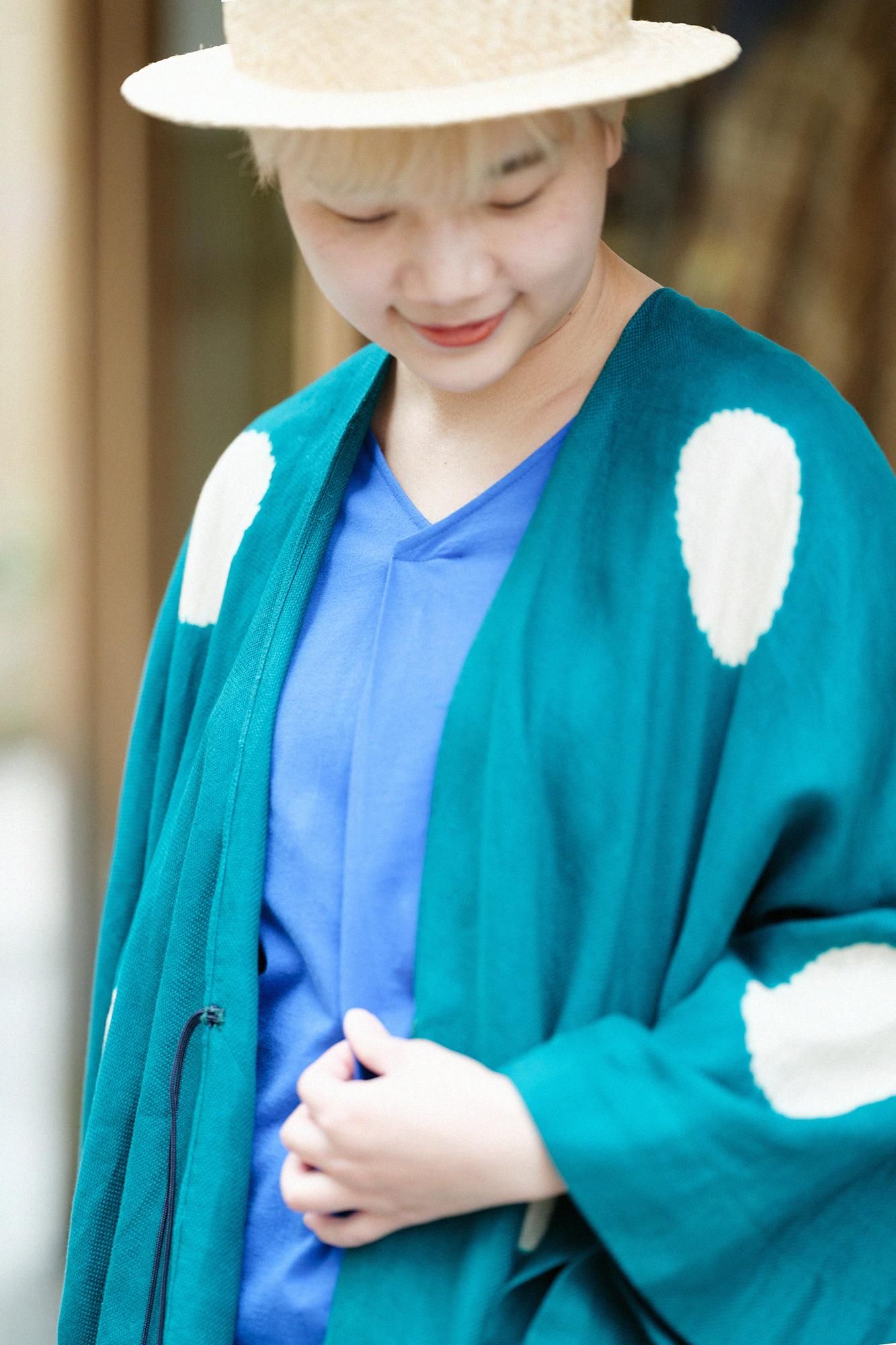 Naginata Round SleeveNaginatasignfolds)Ji-ban／Bright Blue