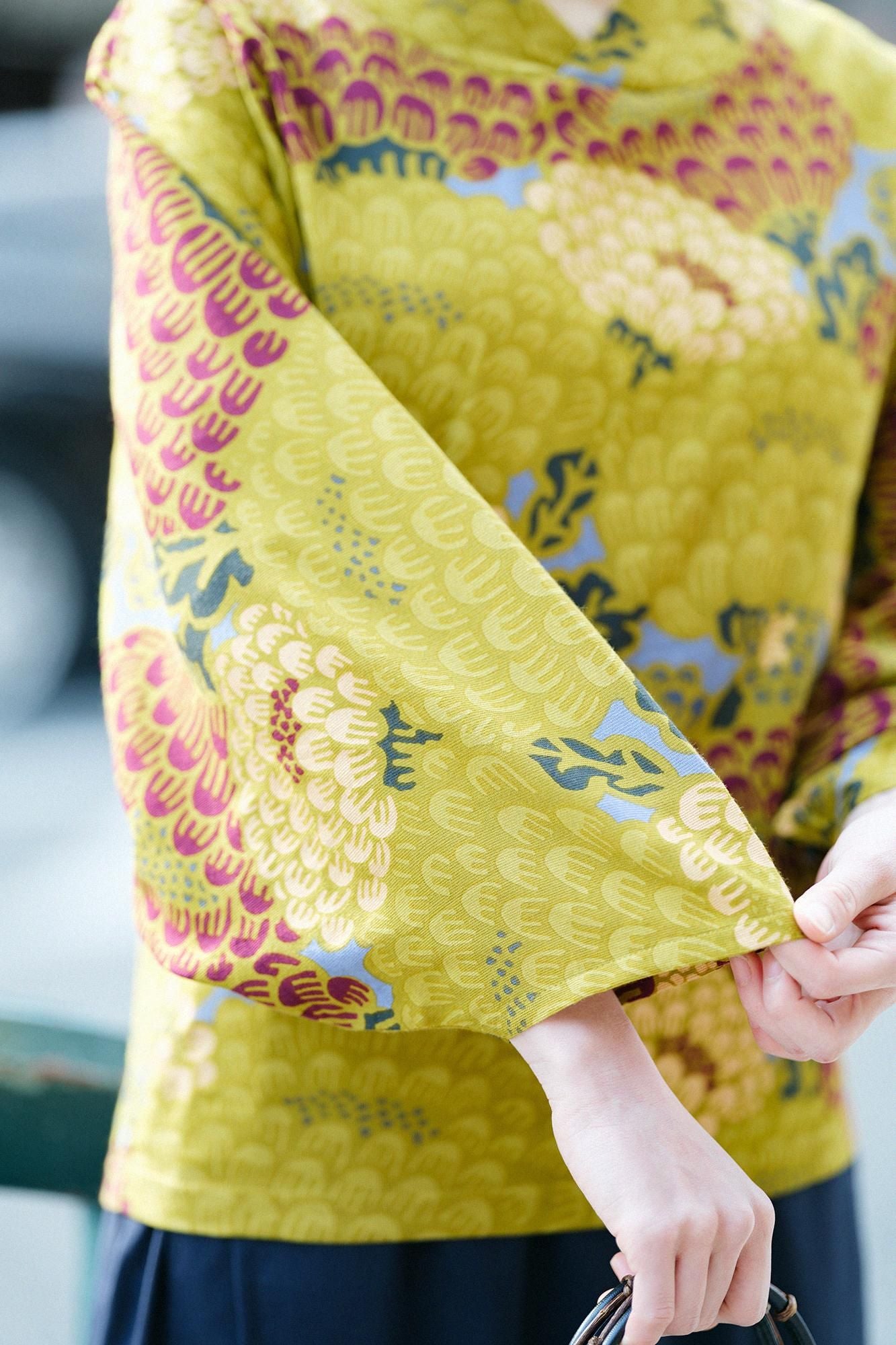 高島縮棉 40/40 和服領上衣/絢爛光華