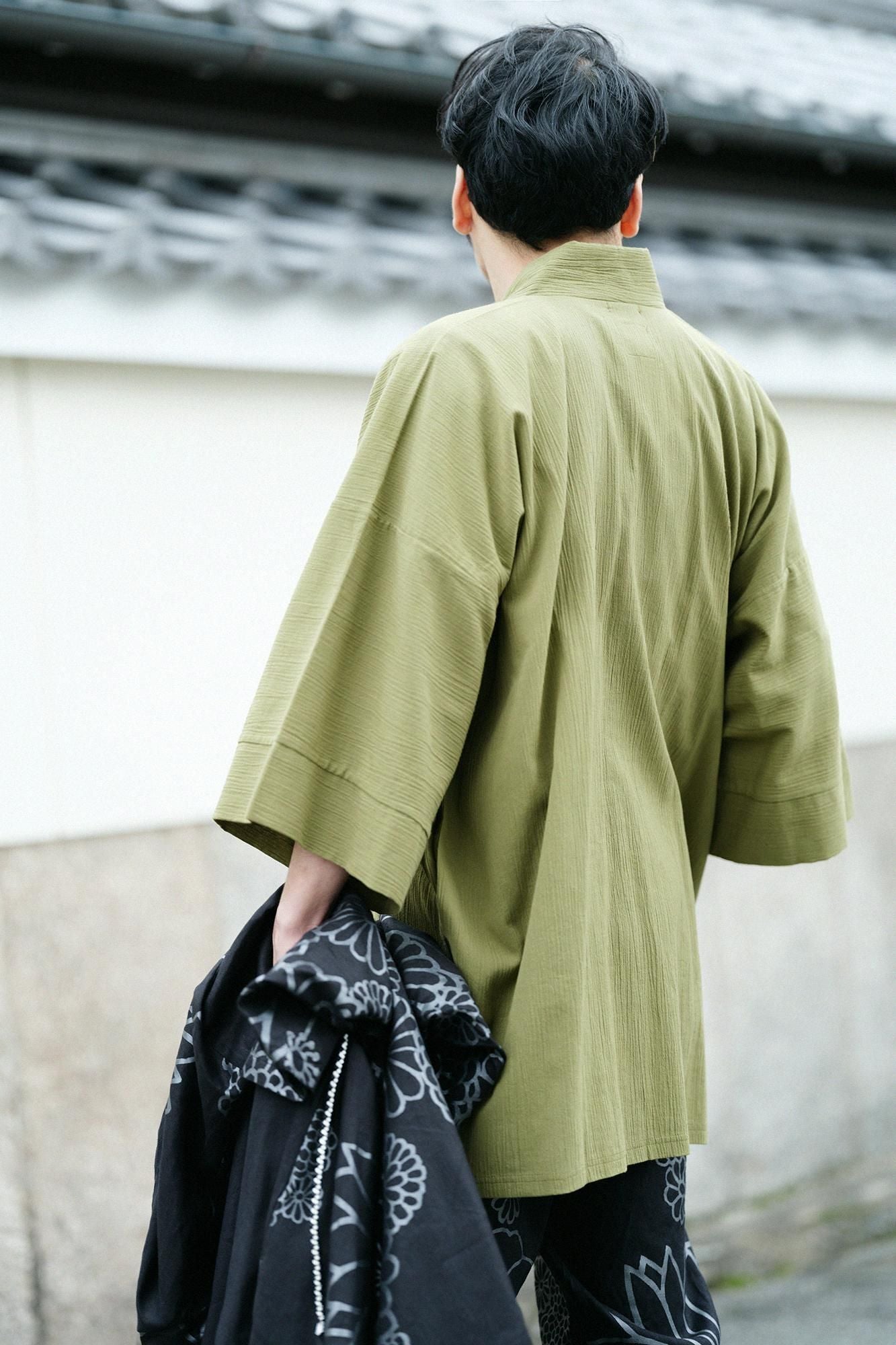 高島縮棉 20/20長風靡/灰綠色