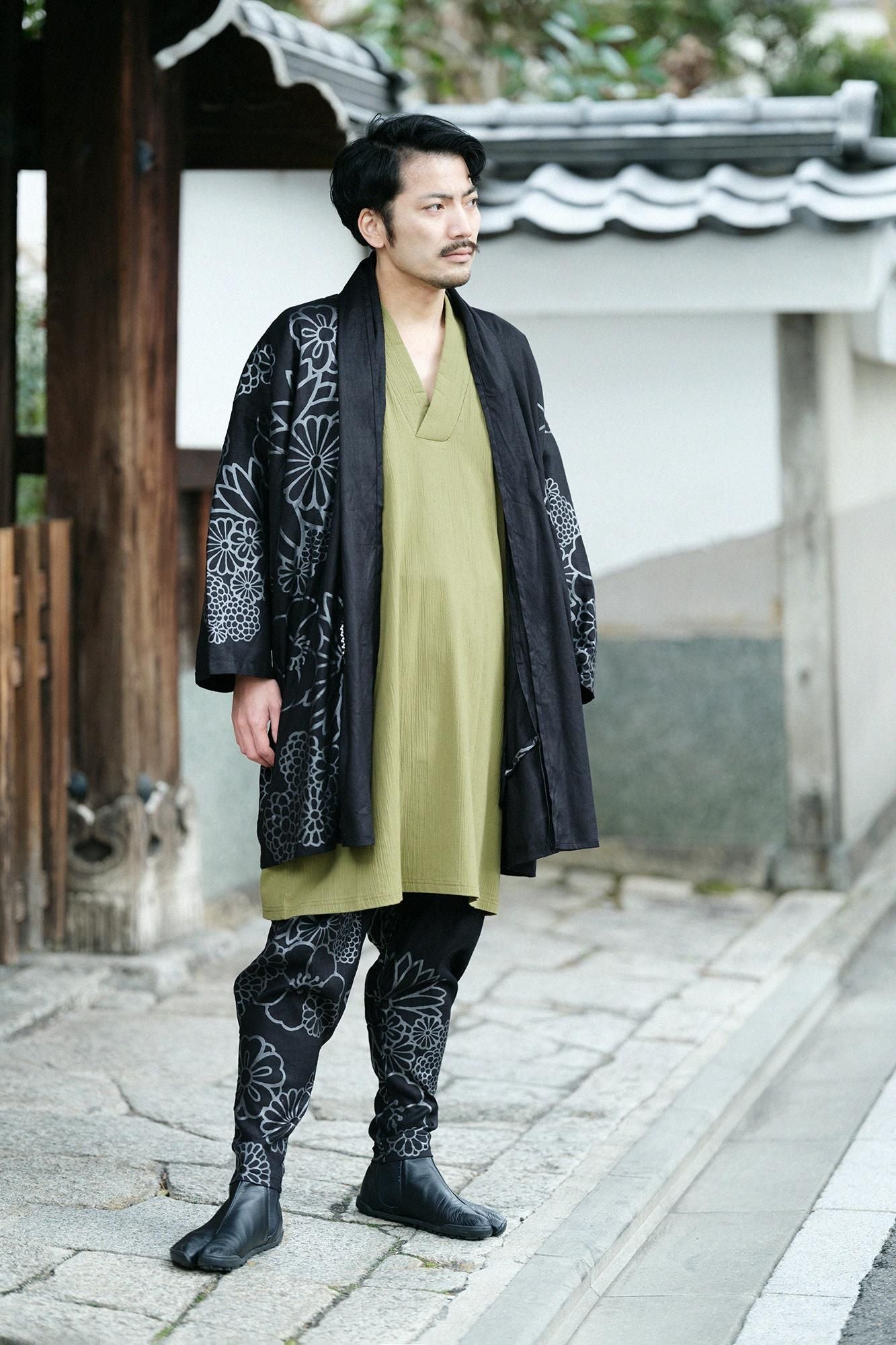 高島縮棉 20/20長風靡/灰綠色