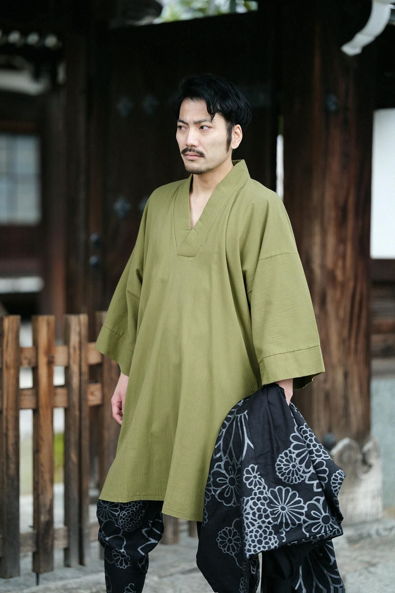 高島縮棉 20/20長風靡/灰綠色