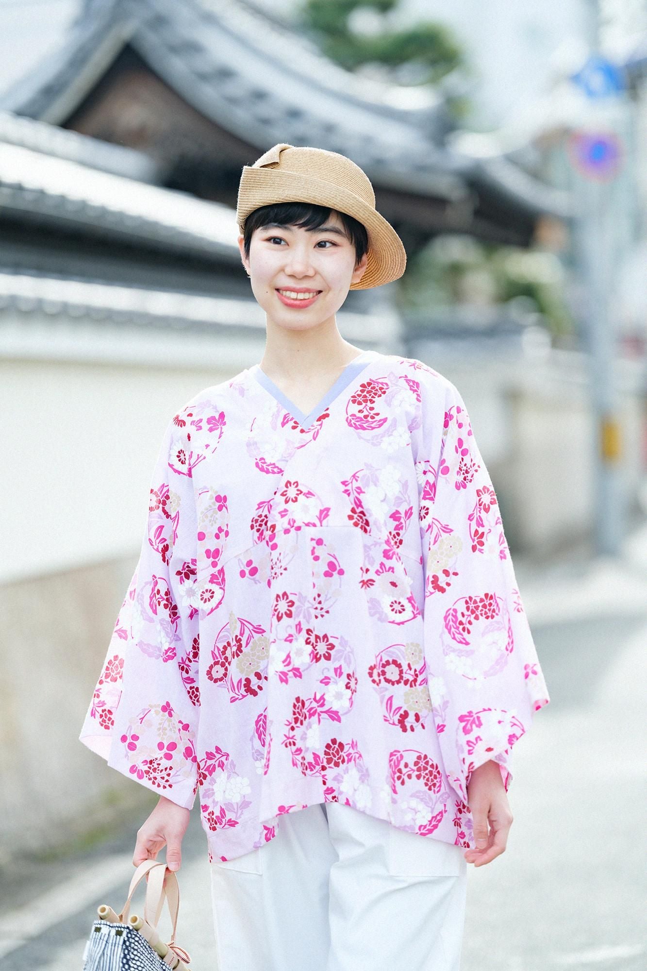 【官網限定】知多木棉 文 大帷洋裝 短長度（Mijikata）/花丸紋樣（花丸紋樣）