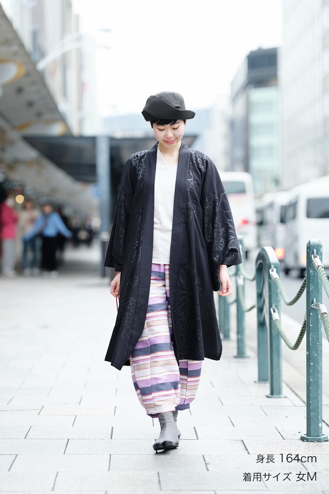 一褶 工人褲/橫條紋夜櫻