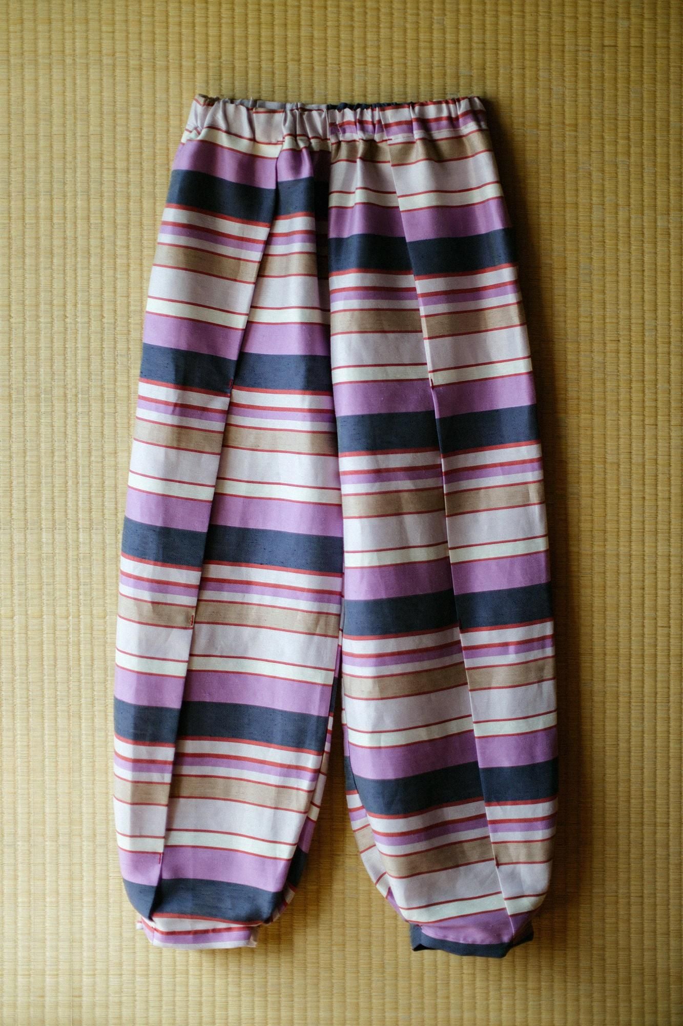 一褶 工人褲/橫條紋夜櫻