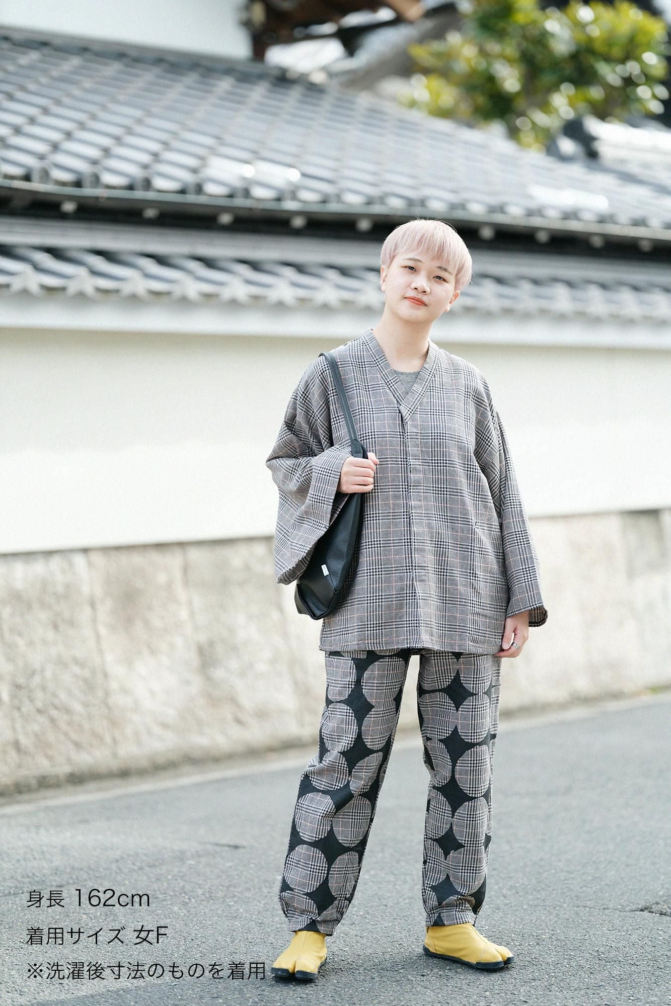 大麻猎犬编织（Chidori koshiori）褶皱（折叠）monpe/ohakaki