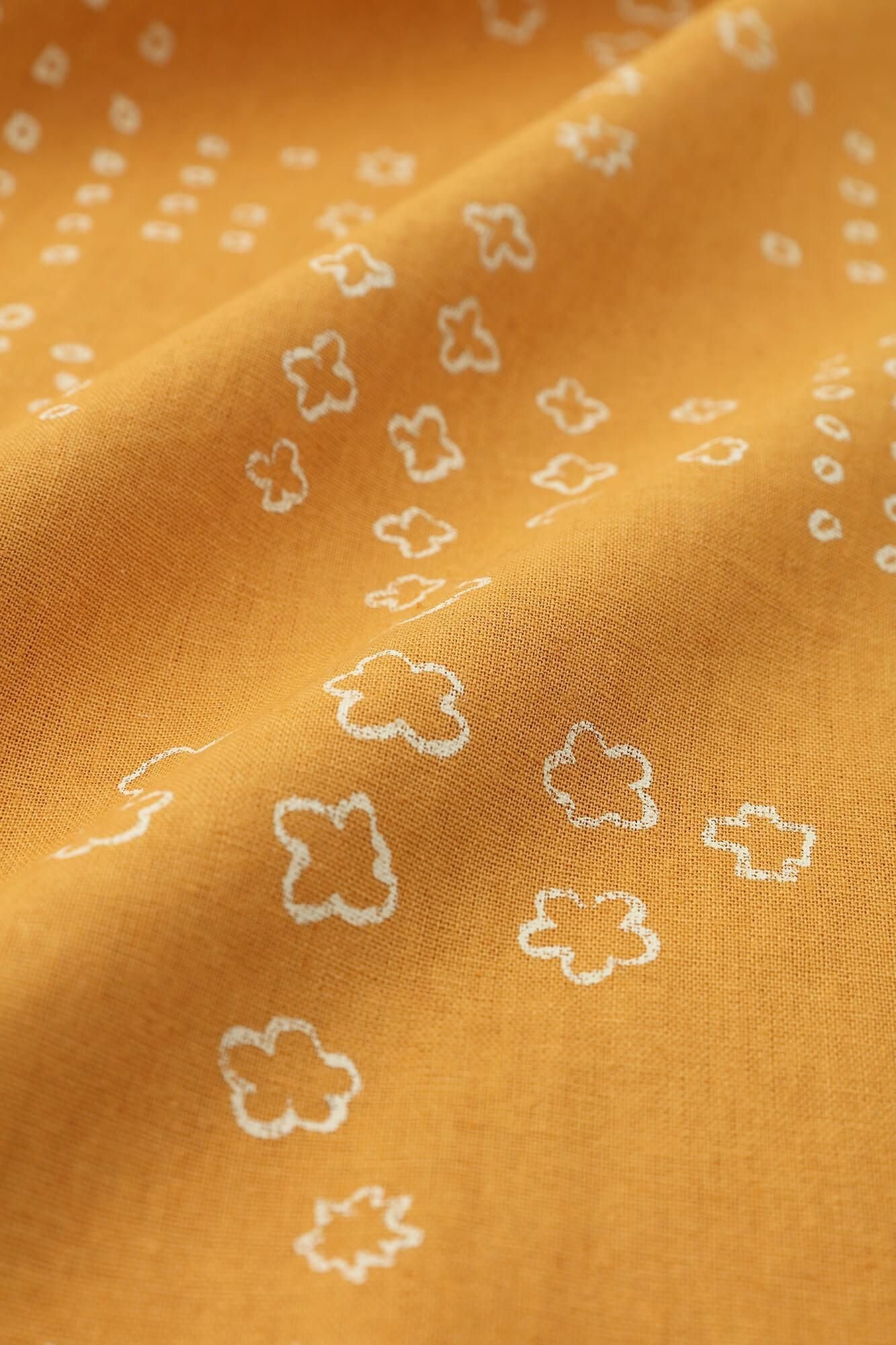 【官網限定】麻 長方形洋裝（chohokei）/山霰和留白 金黃色