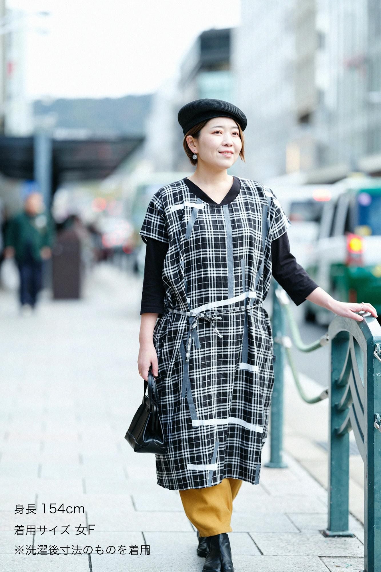 【online한정】마 직사각형 원피스(Chohokei)/Tobi와 여백