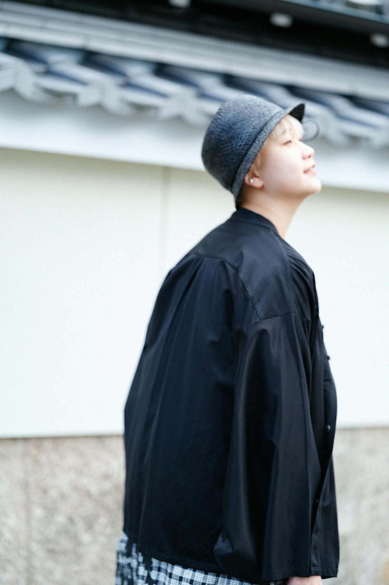 Cotton Cupra ami naginata karigoromo collier mince courte (mijikatake) / couleur plume humide (nagara iro)