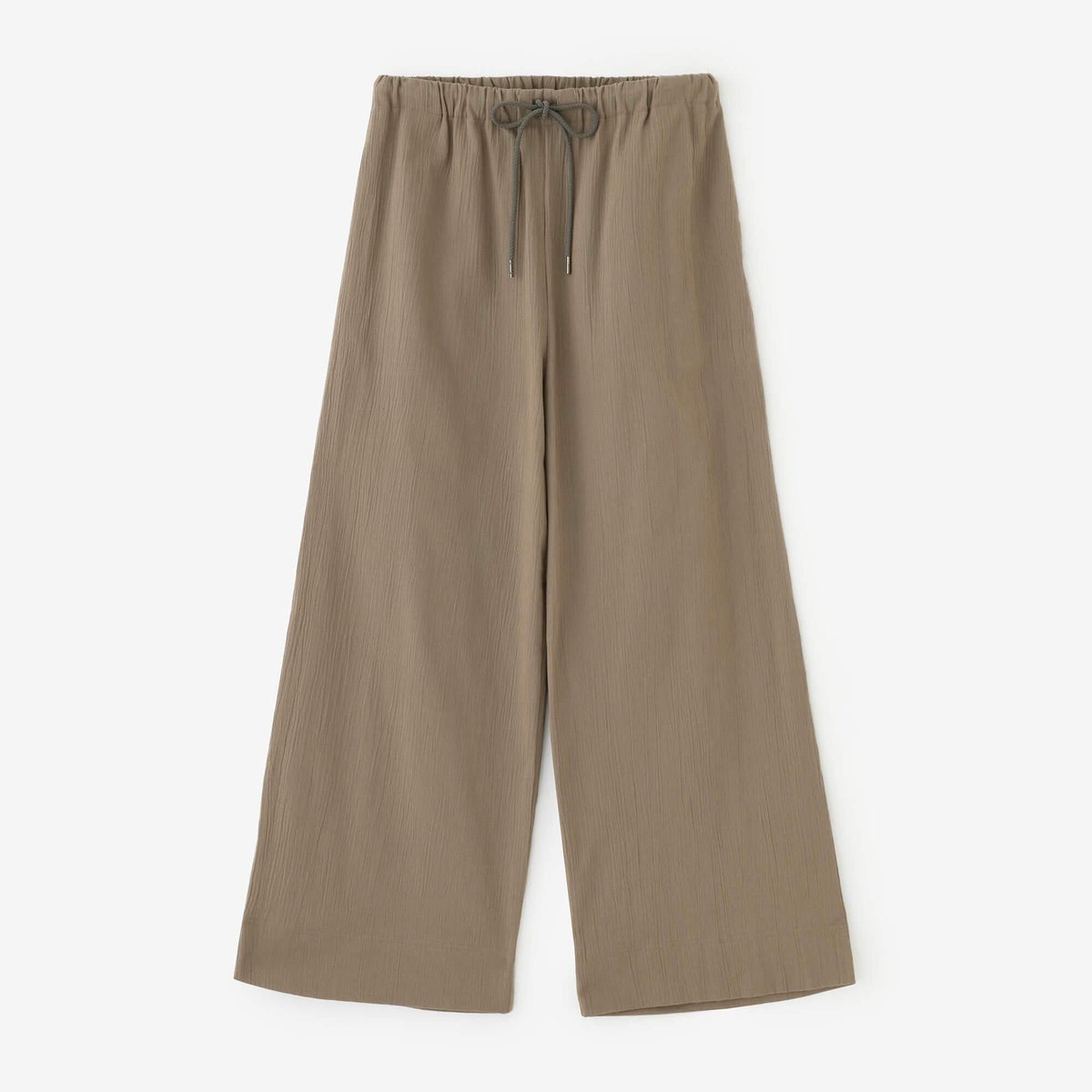 高島縮 20/20 ワイドパンツ／茶鼠（ちゃねず）