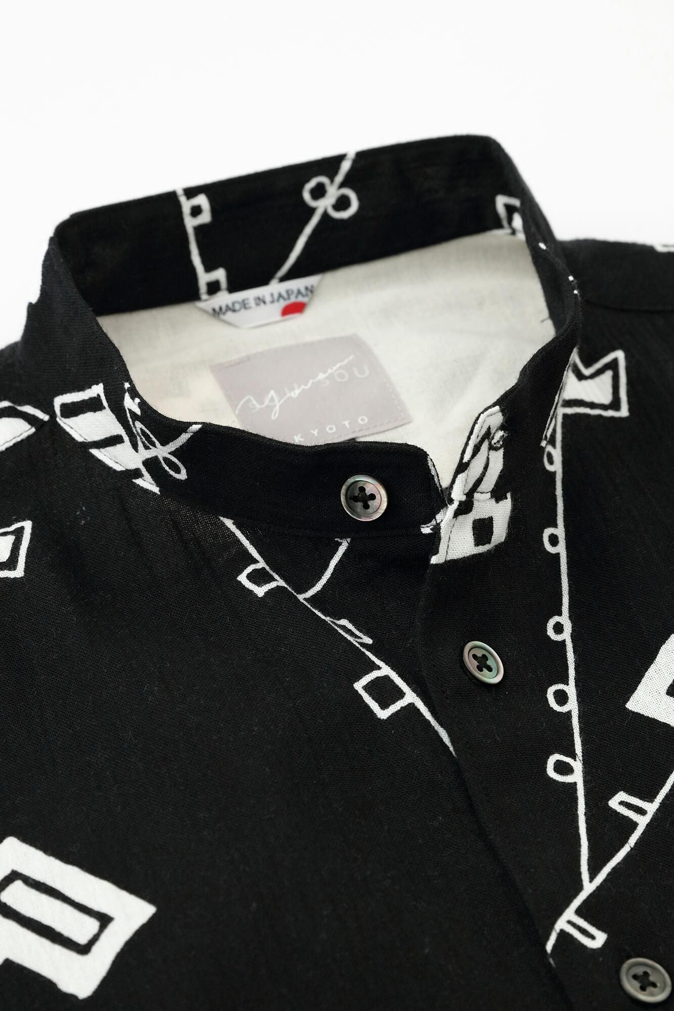 타카시마치지미 20/20 스탠드칼라 셔츠／카라쿠사아소비