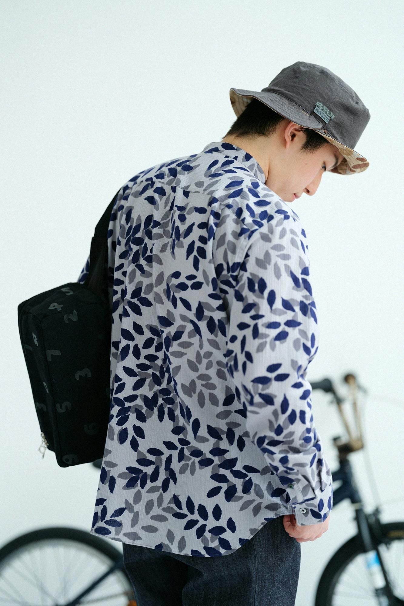 Takashima Jiji 20/20 Stehkragenhemd/Shade of Trees