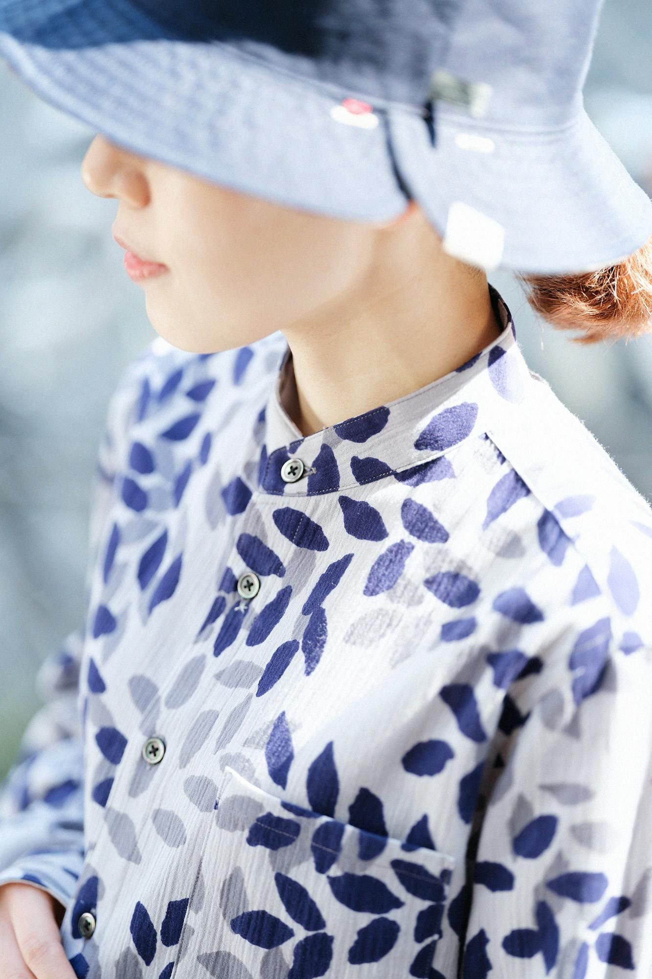 Takashima Jiji 20/20 Stehkragenhemd/Shade of Trees