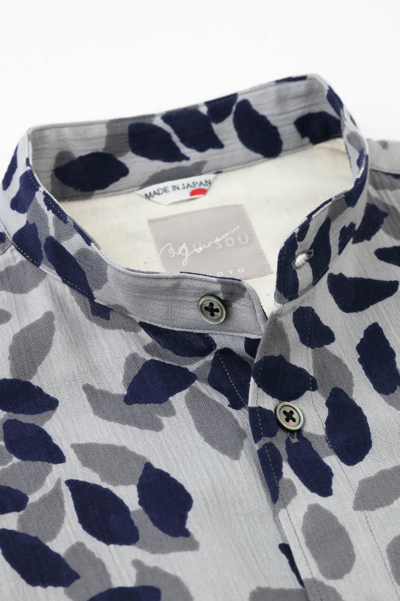 Takashima Jiji 20/20 Stehkragenhemd/Shade of Trees