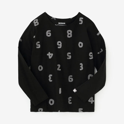 両面編（りょうめんあみ） 型ぬき長袖Tシャツ／SO-SU-U上下（しょうか） 濡羽色（ぬればいろ）