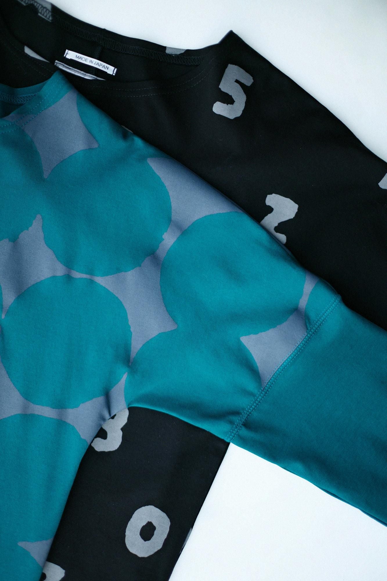 双面（ryomen ami）长袖T恤/so-su-u顶部和底部（ka）湿羽毛颜色（nuyara）