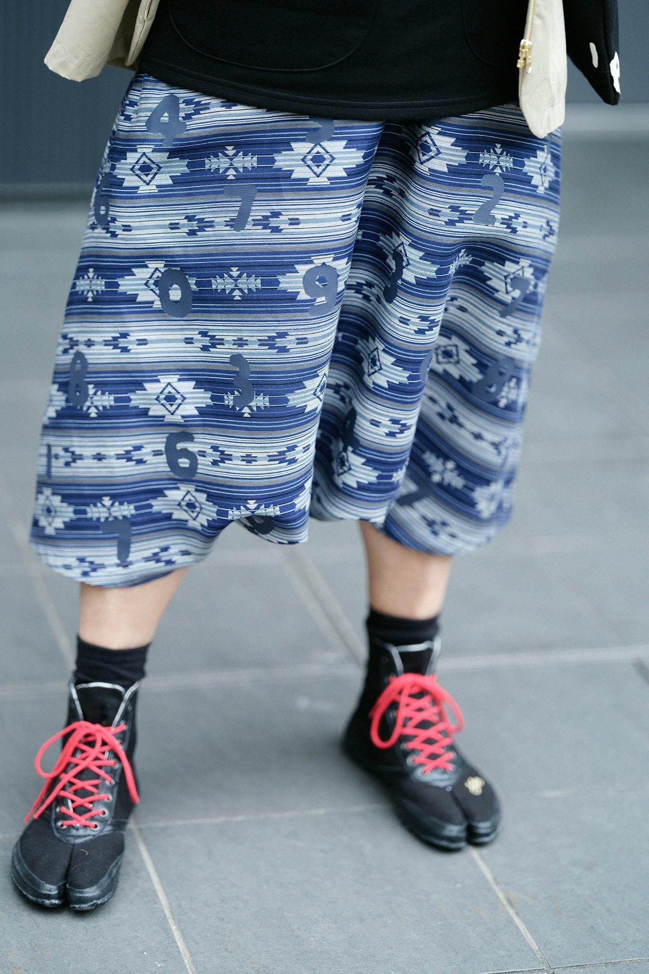 納瓦荷緹花大文字山 飛鼠褲／SO-SU-U十數 寶藍色