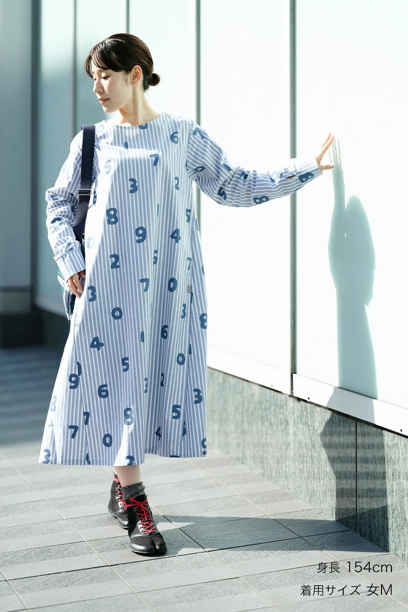 Cotton Japanese Paper Blend BIKE One-piece Dress / SO-SU-U