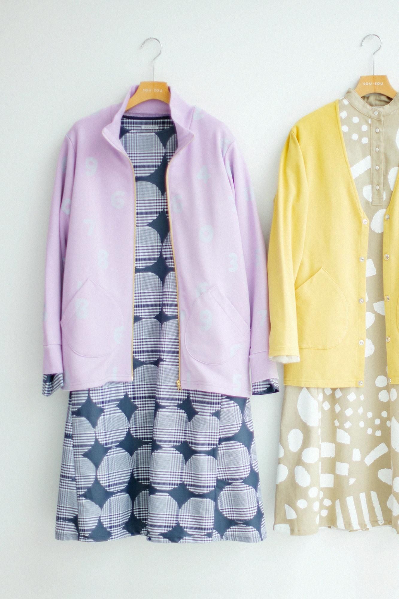 Fleece ZIP UP BIKE Blouson / SO-SU-U Light Grape Color