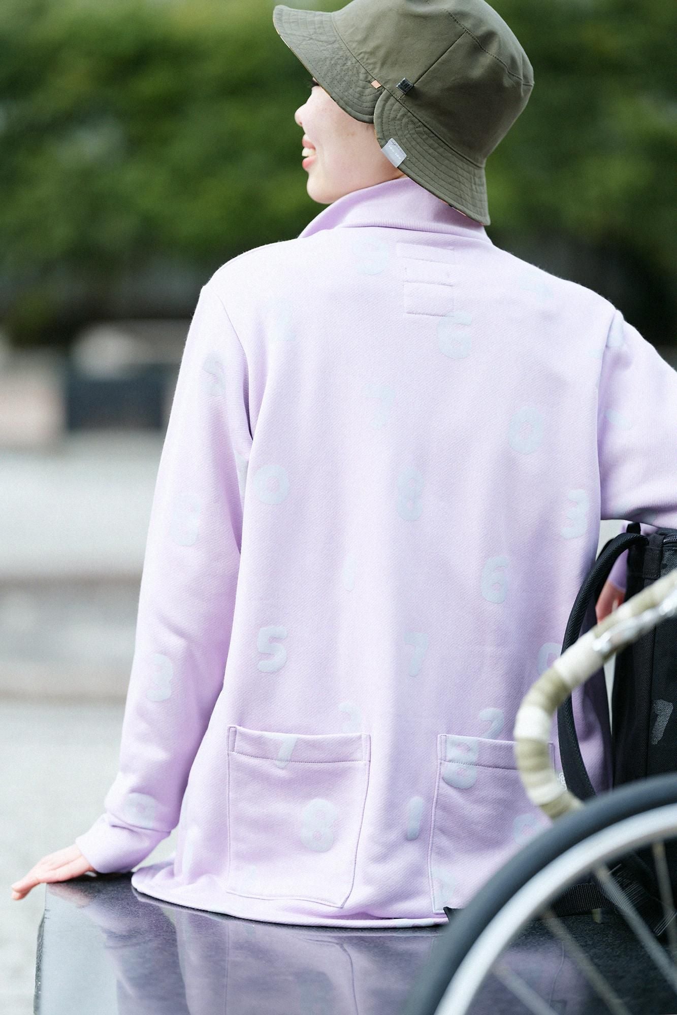 Fleece ZIP UP BIKE Blouson / SO-SU-U Light Grape Color